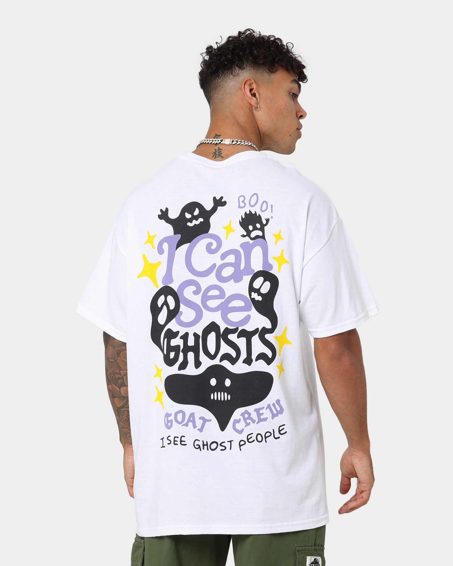 Goat Crew I Can See Ghosts All Over Print T-Shirt White、mySite、zt4zffjzw