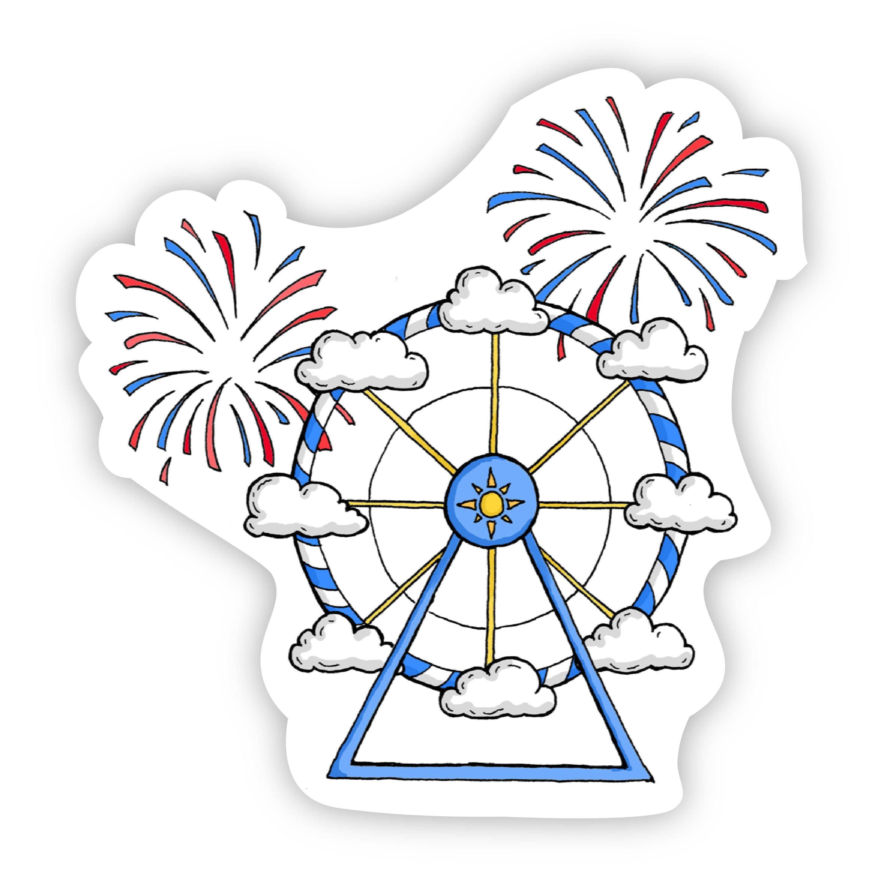  Ferris wheel & fireworks sticker (summer vibes)、mySite、elrpsem3k