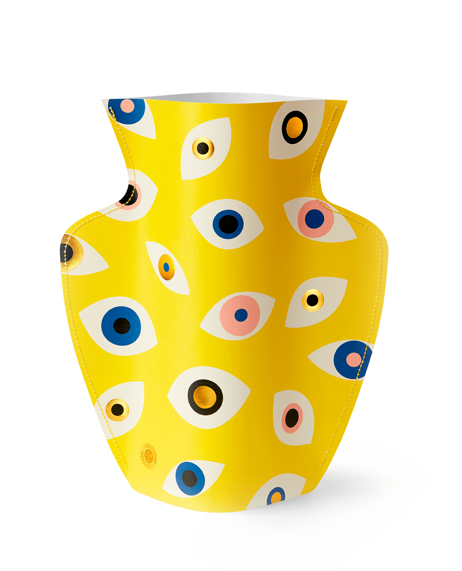 Yellow Paper Evil Eye Vase by Octaevo - Large or Mini、mySite、topwebapps