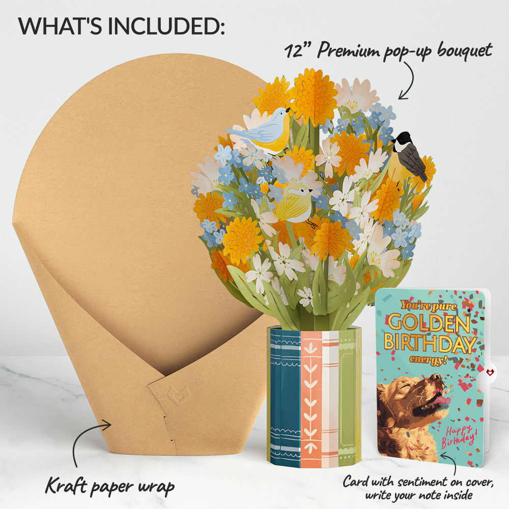 Spring Joy Birthday Bouquet and Golden Energy Sentiment Set、mySite、solidvoid