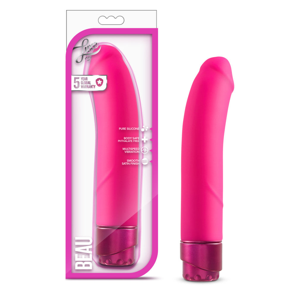 Luxe By Blush® | Beau G-Spot Pink 8.5-Inch Long Vibrating Dildo、mySite、bottomscart