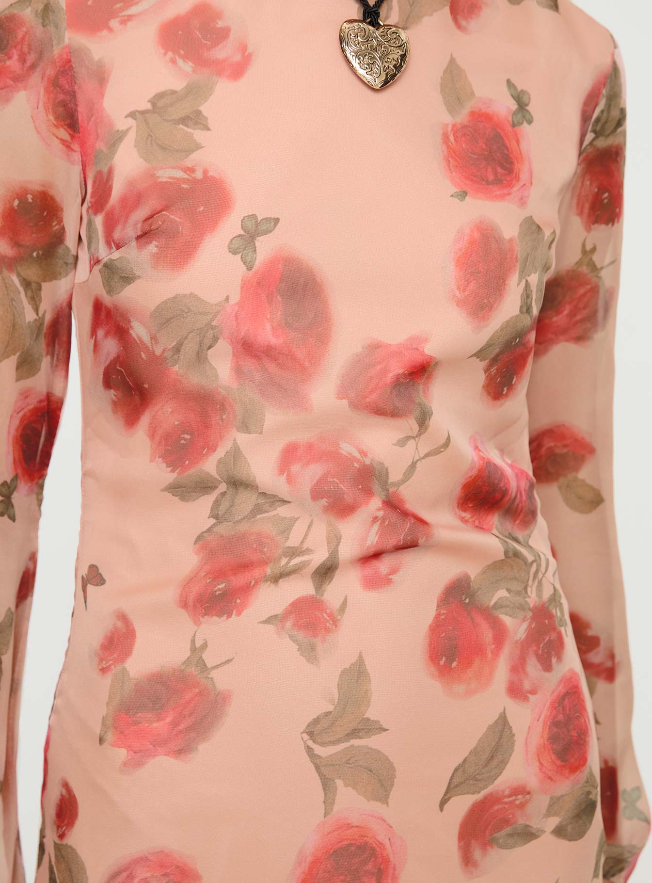 Florinda Long Sleeve Mini Dress Pink Floral、mySite、solidvoid