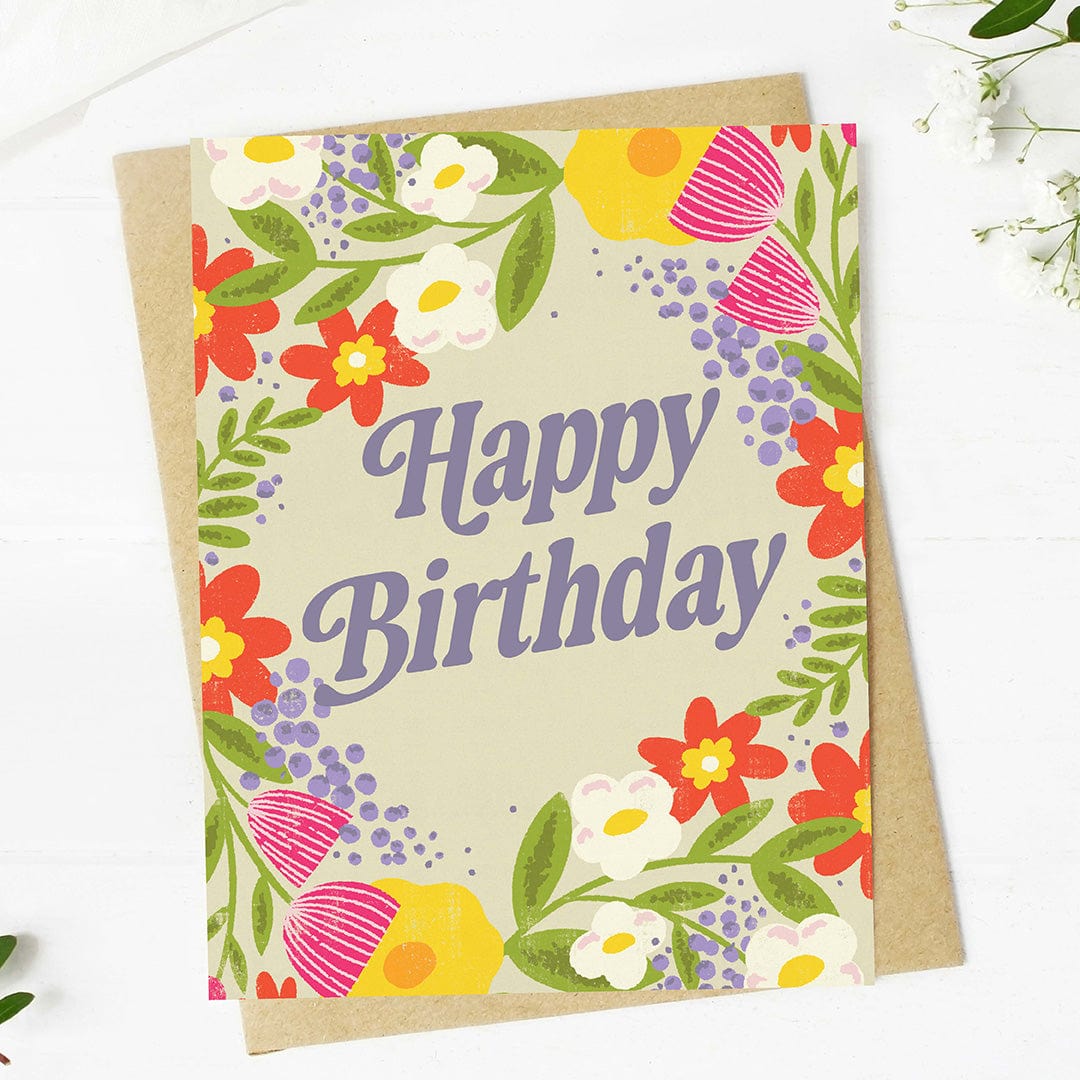  Happy Birthday Flower Wreath Greeting Card、mySite、ghnorth