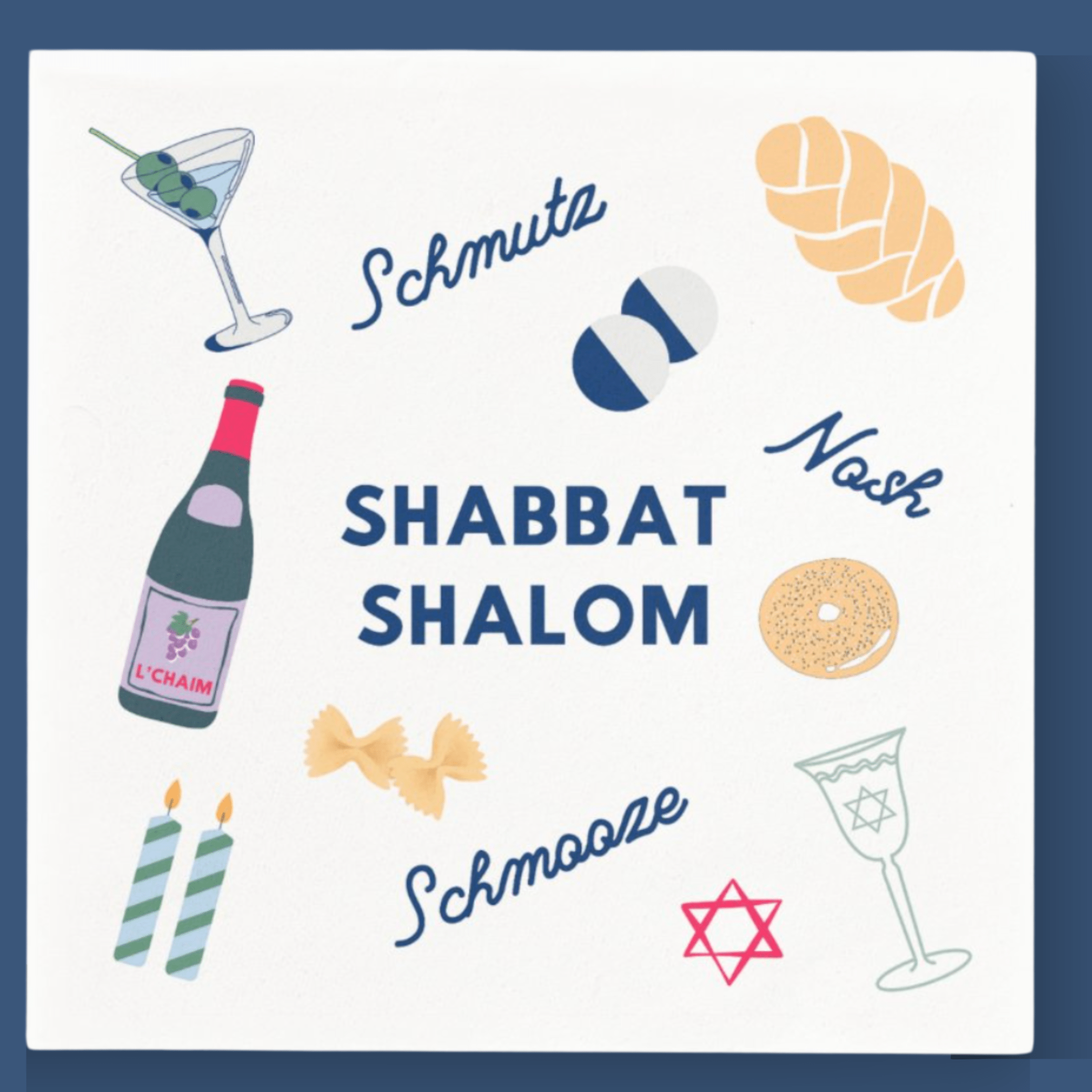 Shabbat Shalom Disposable Dinner Napkins - Set of 20、mySite、topwebapps