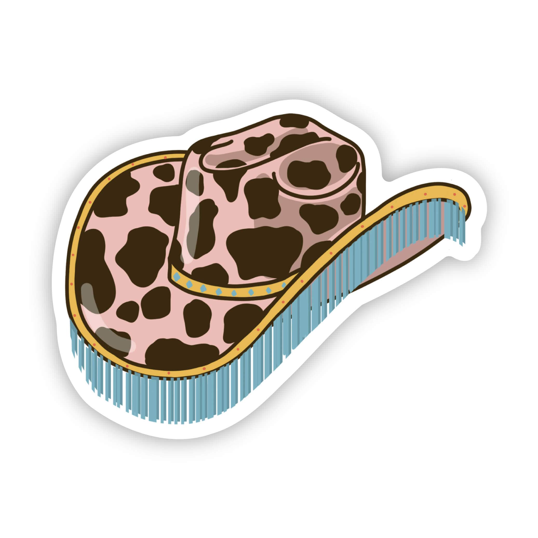  Brown Cow Print Cowgirl Hat Sticker、mySite、ghnorth