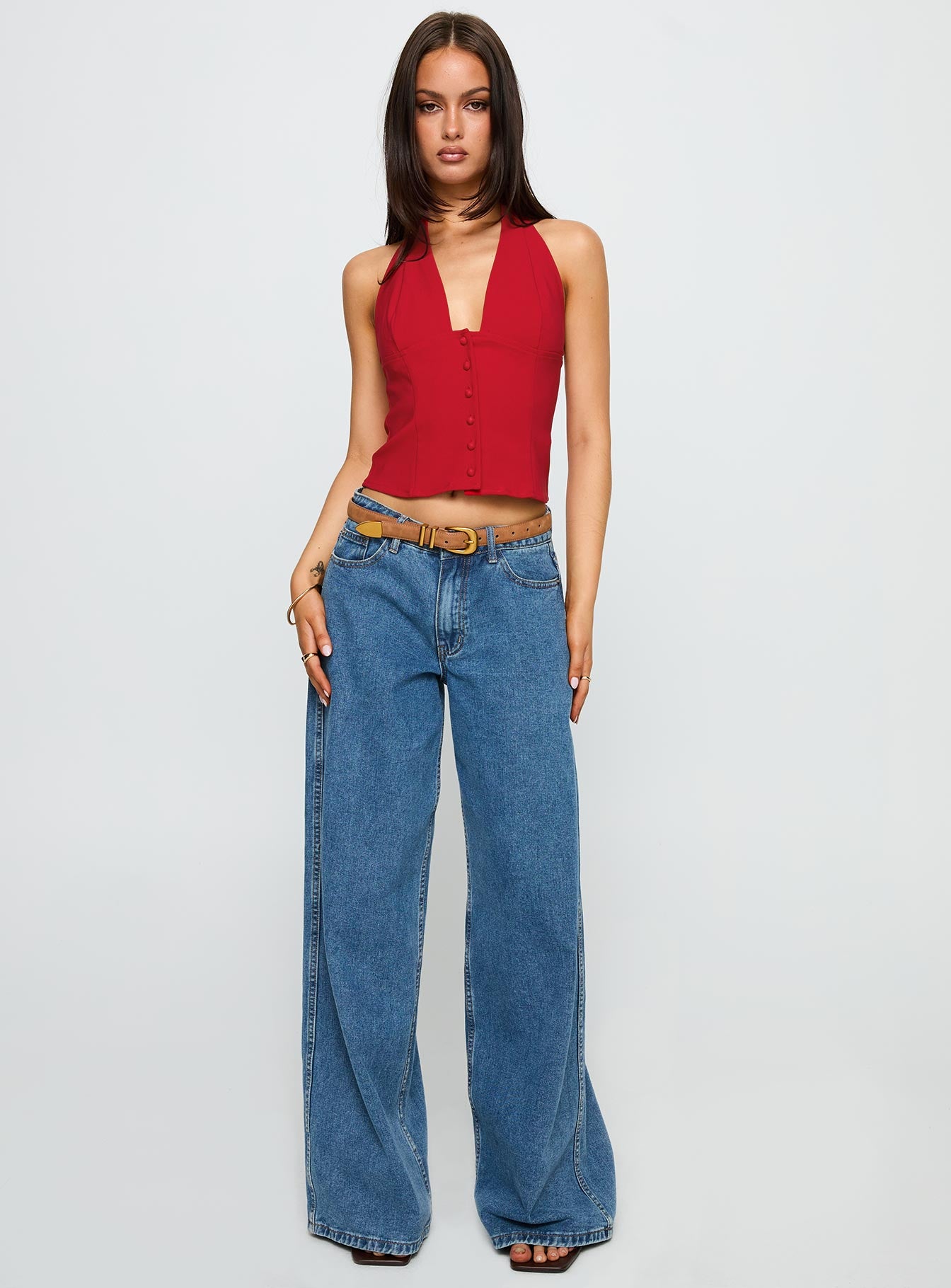 Serefina Halter Top Red、mySite、solidvoid