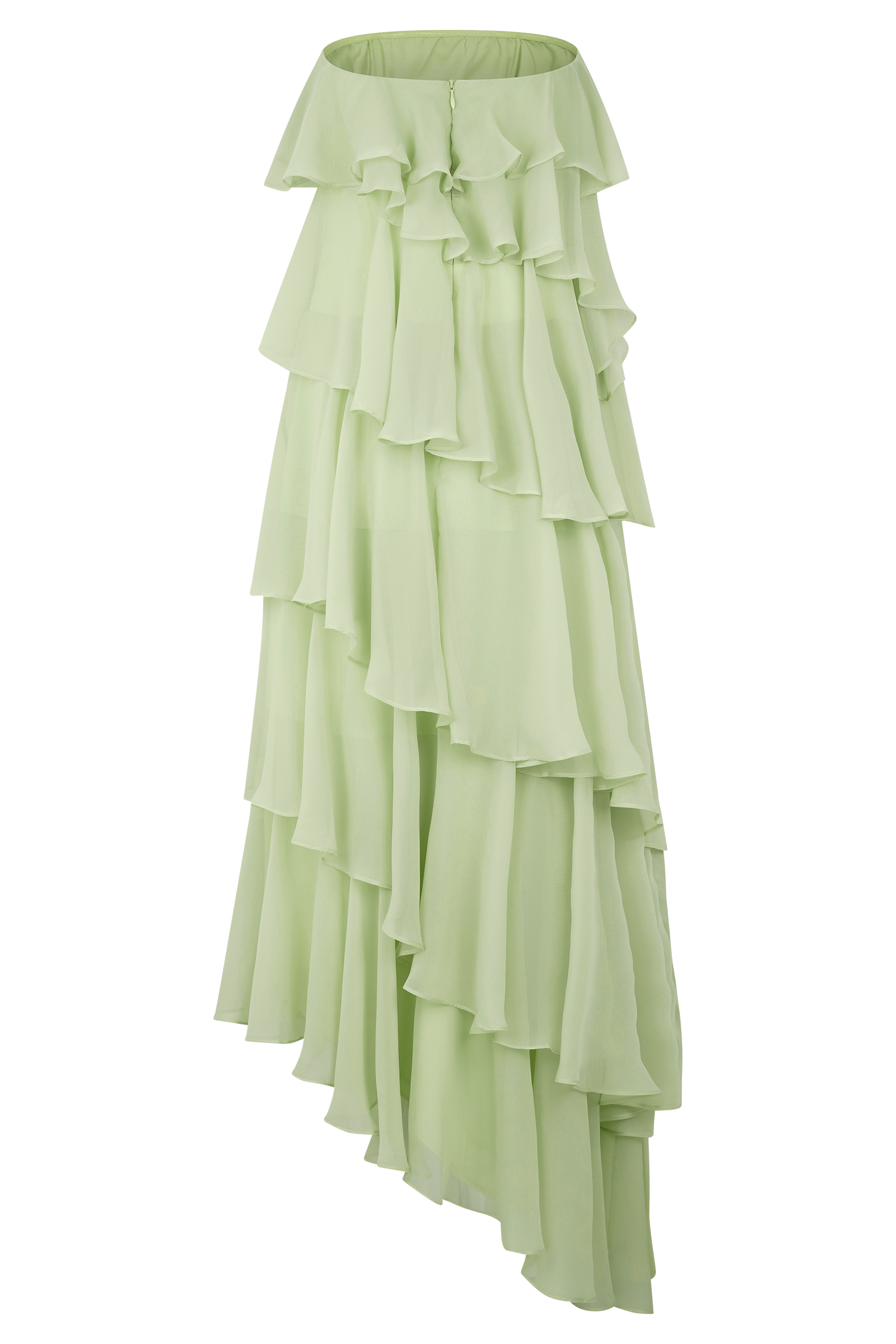 Alexa Ruffle Chiffon Maxi Dress - Pastel Lime、mySite、solidvoid