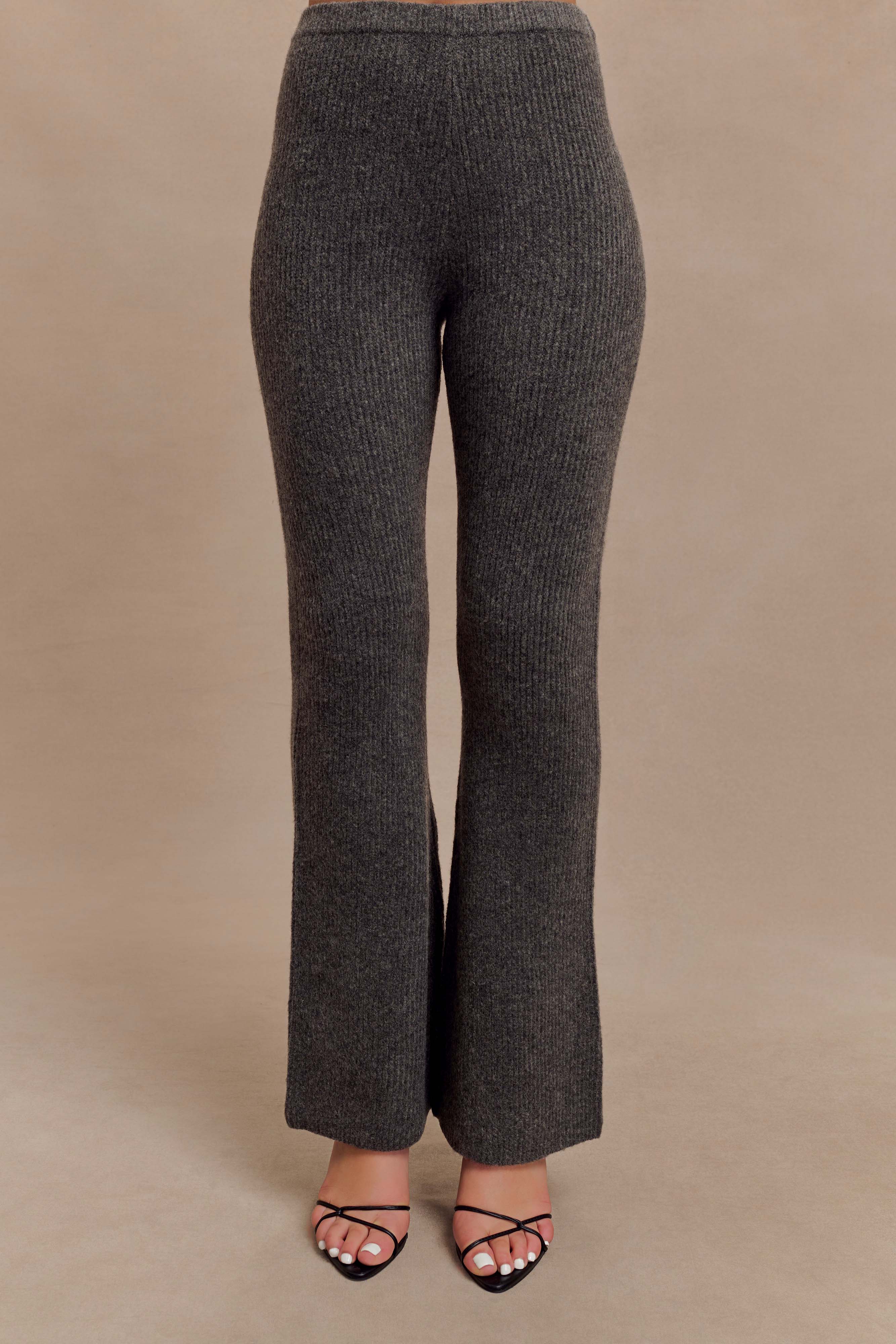 Shyann Straight Leg Knit Pant - Charcoal Marle、mySite、solidvoid