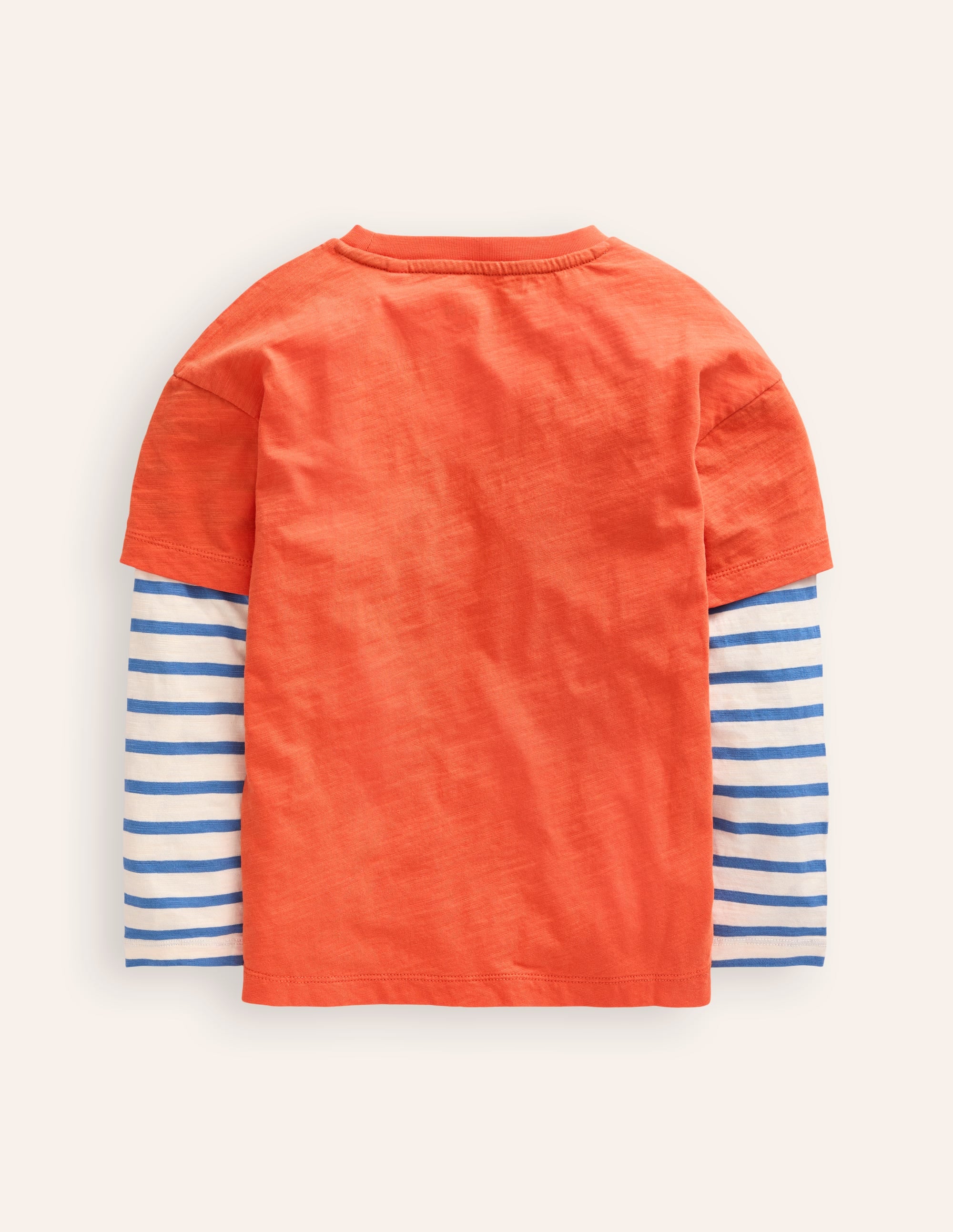  Mock Sleeve T-Shirt-Terracotta Orange、mySite、ashleygrahame