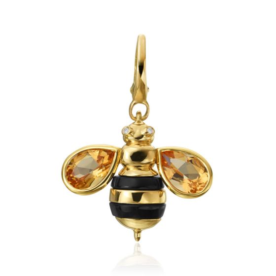 Gumuchian Honeybee B 18k Yellow Gold Diamond & Citrine Honeybee Charm、mySite、hinf8tx79