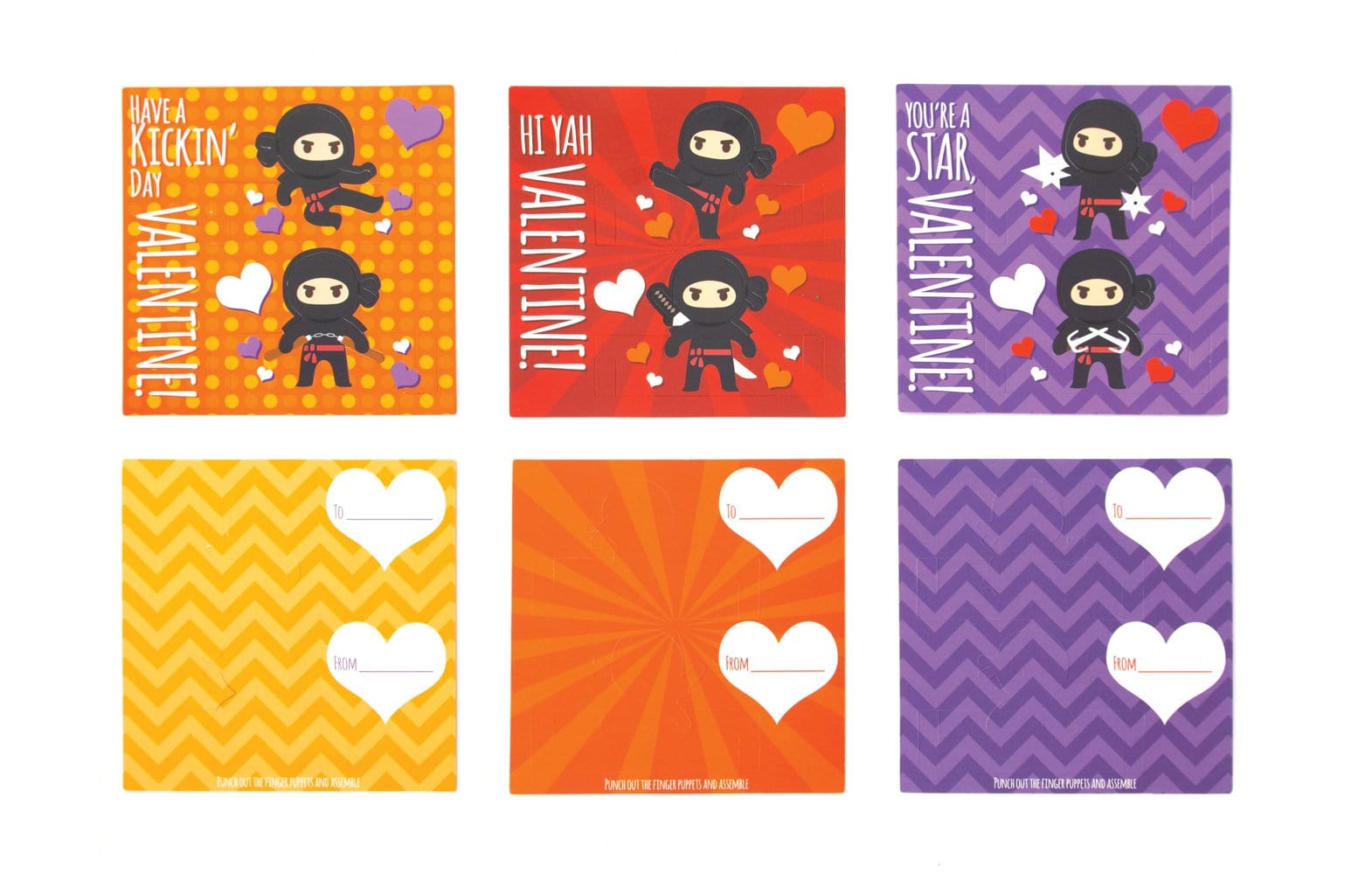  Valentine Cards Set - Ninja Finger Puppet、mySite、ghnorth