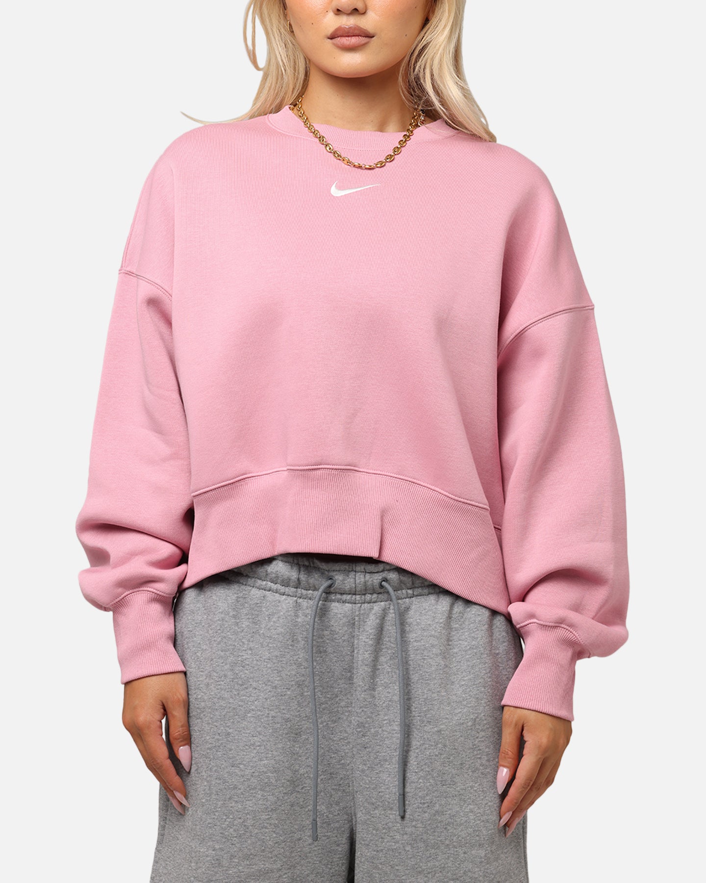 Nike Women's Sportswear Phoenix Fleece Crewneck Pink、mySite、zt4zffjzw