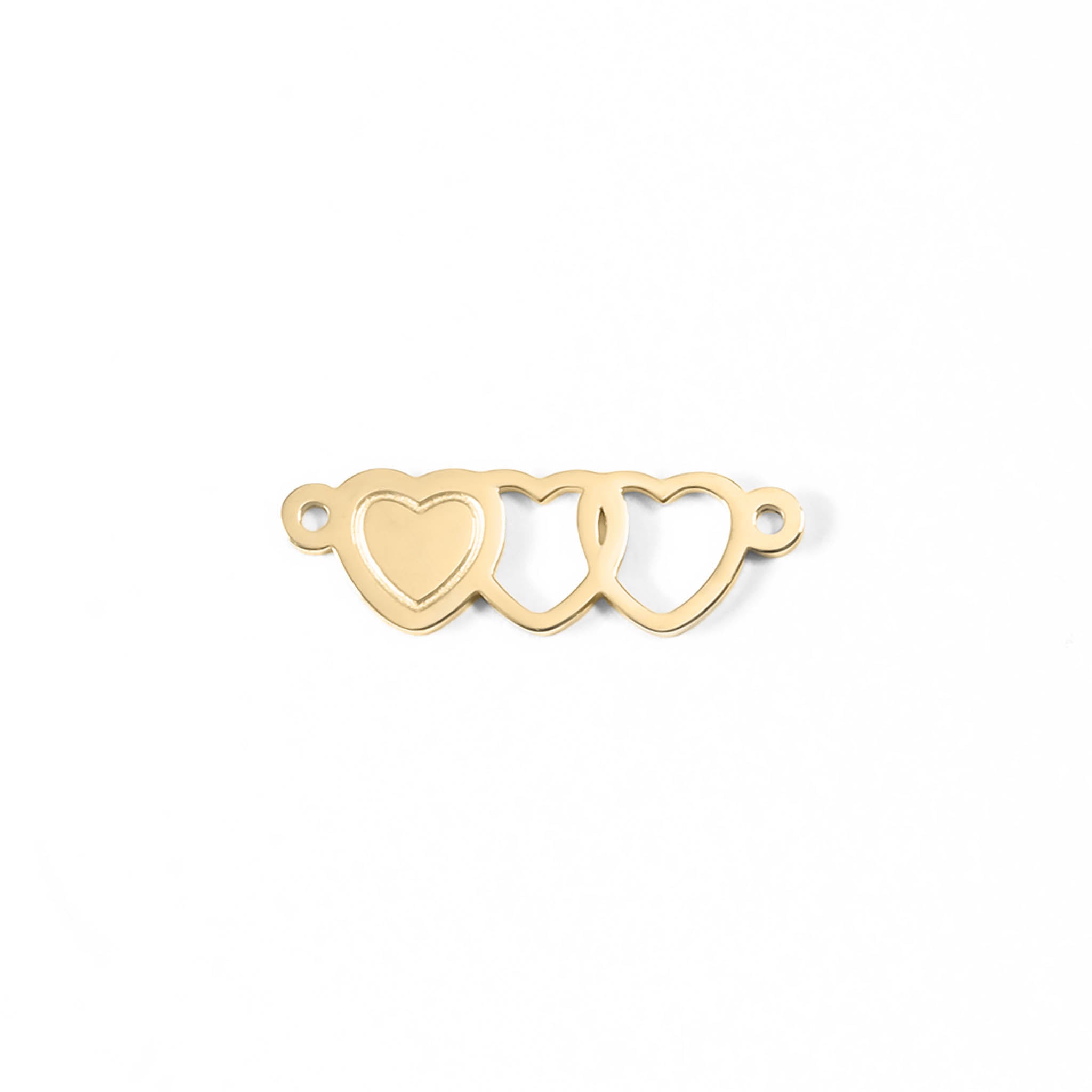 18K Gold PVD Stainless Steel Triple Heart Charm / PDL0080、mySite、dreamappss