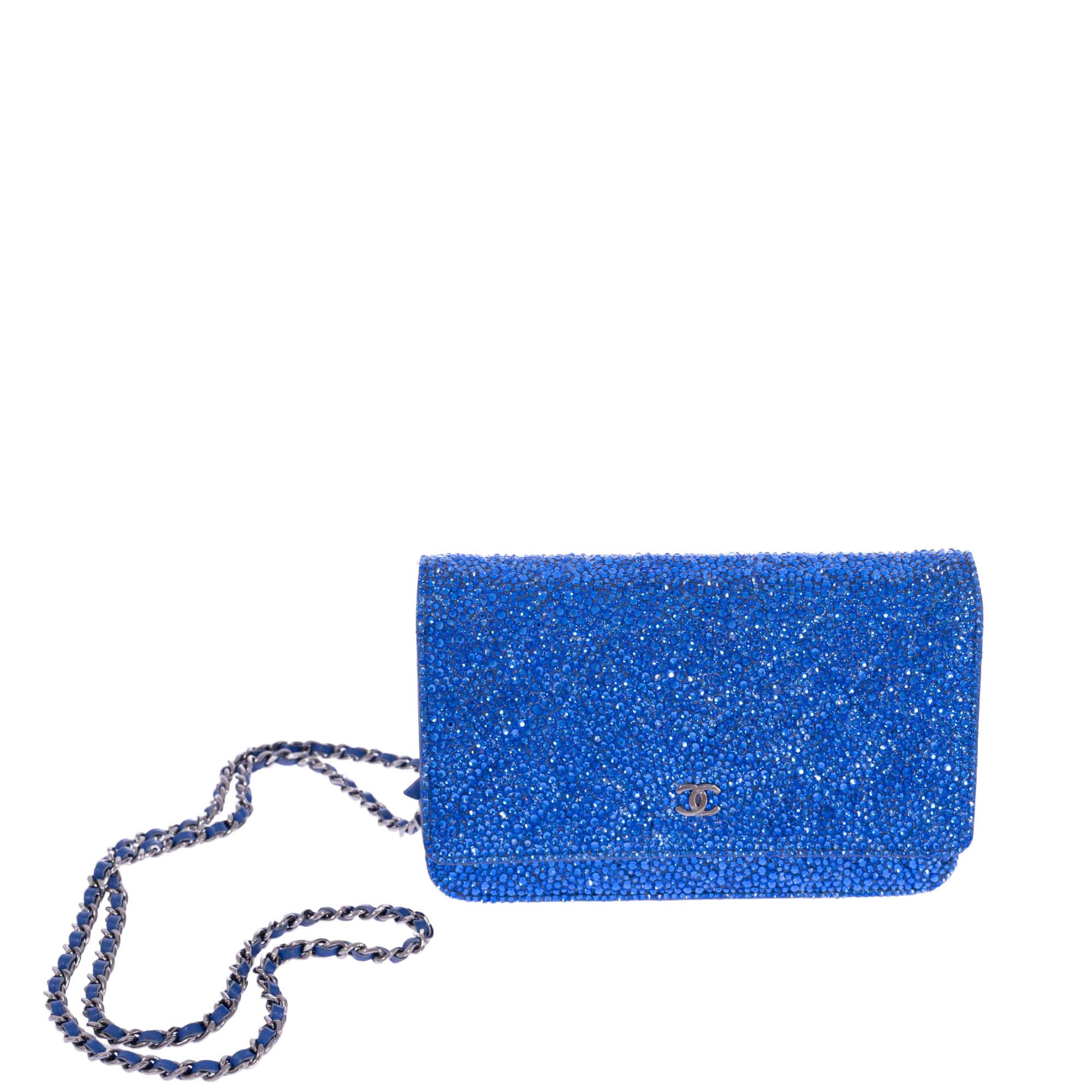 Chanel Wallet on Chain WOC Blue with Custom Swarovski、mySite、garminoutage.com