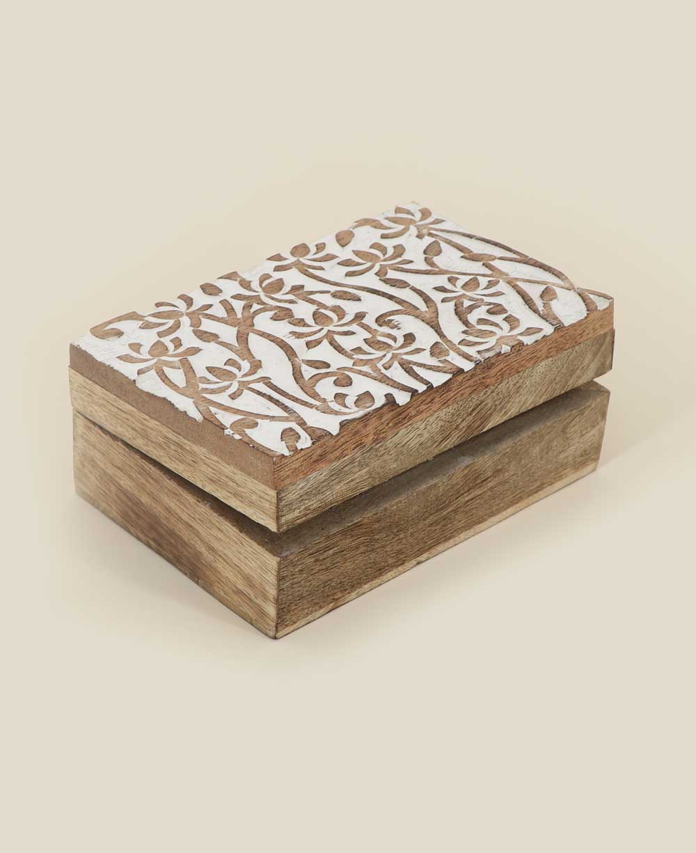 Fairtrade Carved Lotus Mala or Keepsake Wood Box、mySite、topwebapps