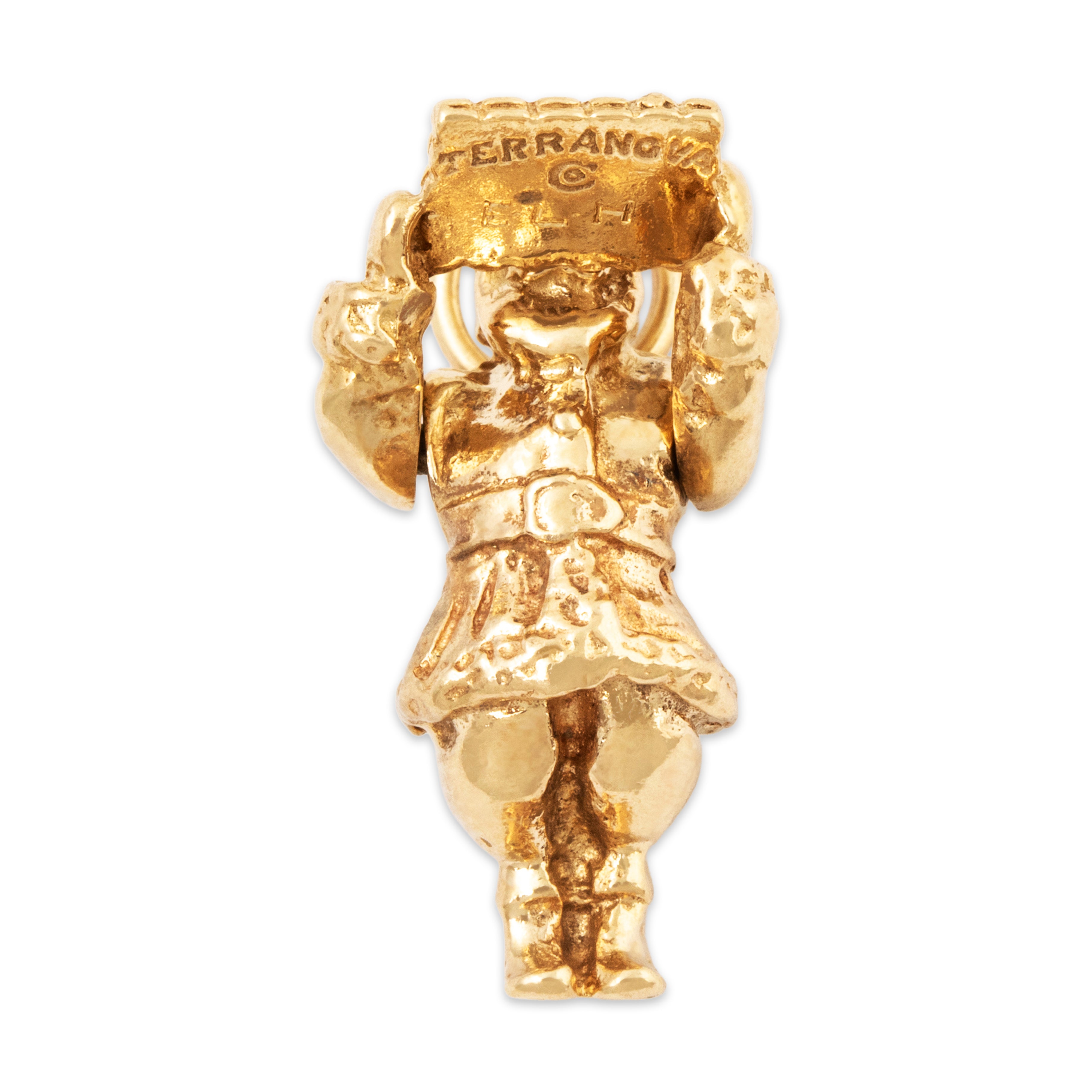 Vintage Heavy 14k Yellow Gold Articulated Santa Claus Charm / Pendant、mySite、hinf8tx79