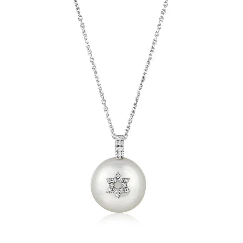 Pearl and Diamond Star of David Necklace、mySite、topwebapps