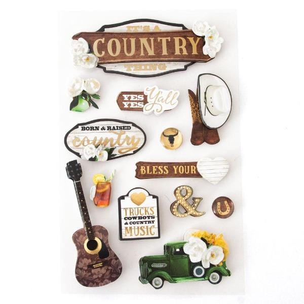  Scrapbook Stickers - 3D It's A Country Thing、mySite、ghnorth