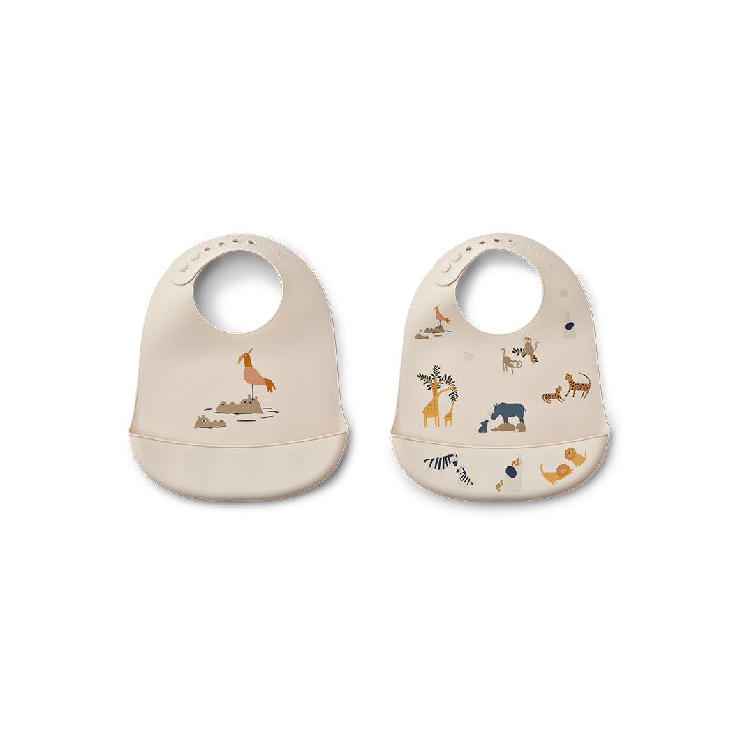  Liewood Tilda Silicone Bibs - 2 Pack - Sandy - All Together、mySite、merchandisen