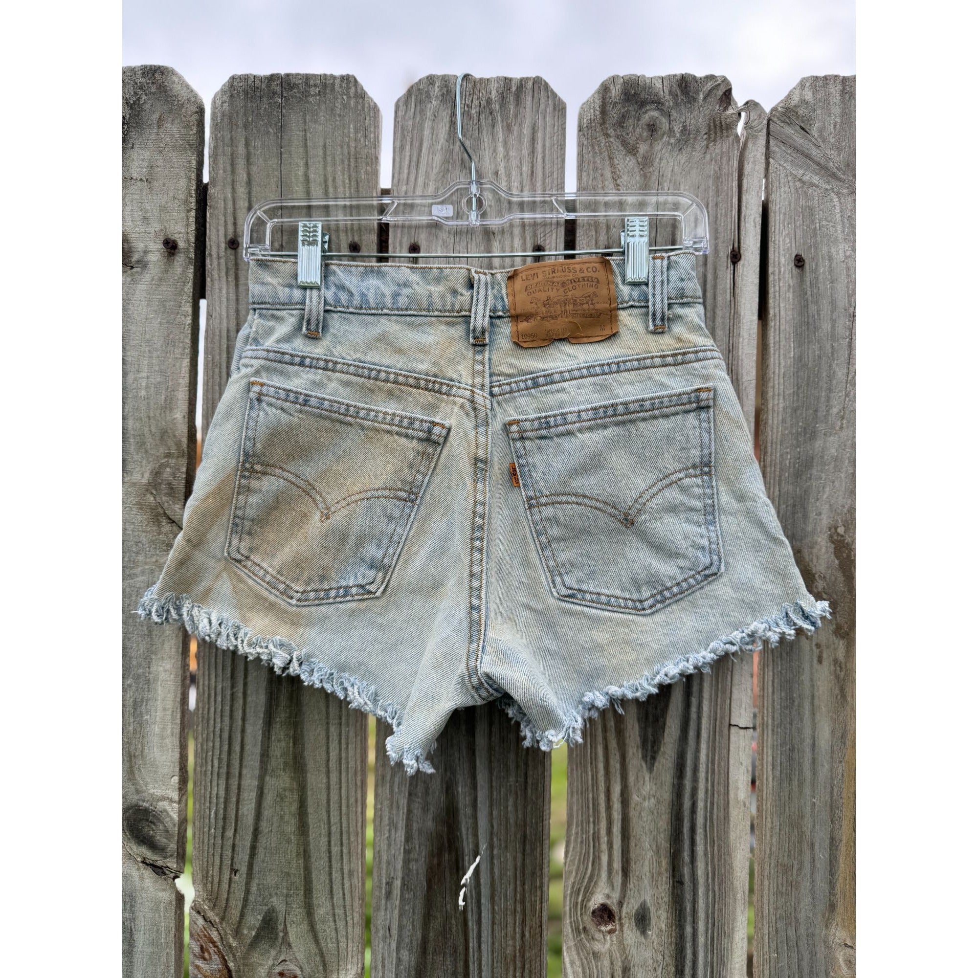 95' Levi's 950 Tapered Leg Orange Tab Cut Off Raw Hem Jean Shorts 5、mySite、garagedoors4me