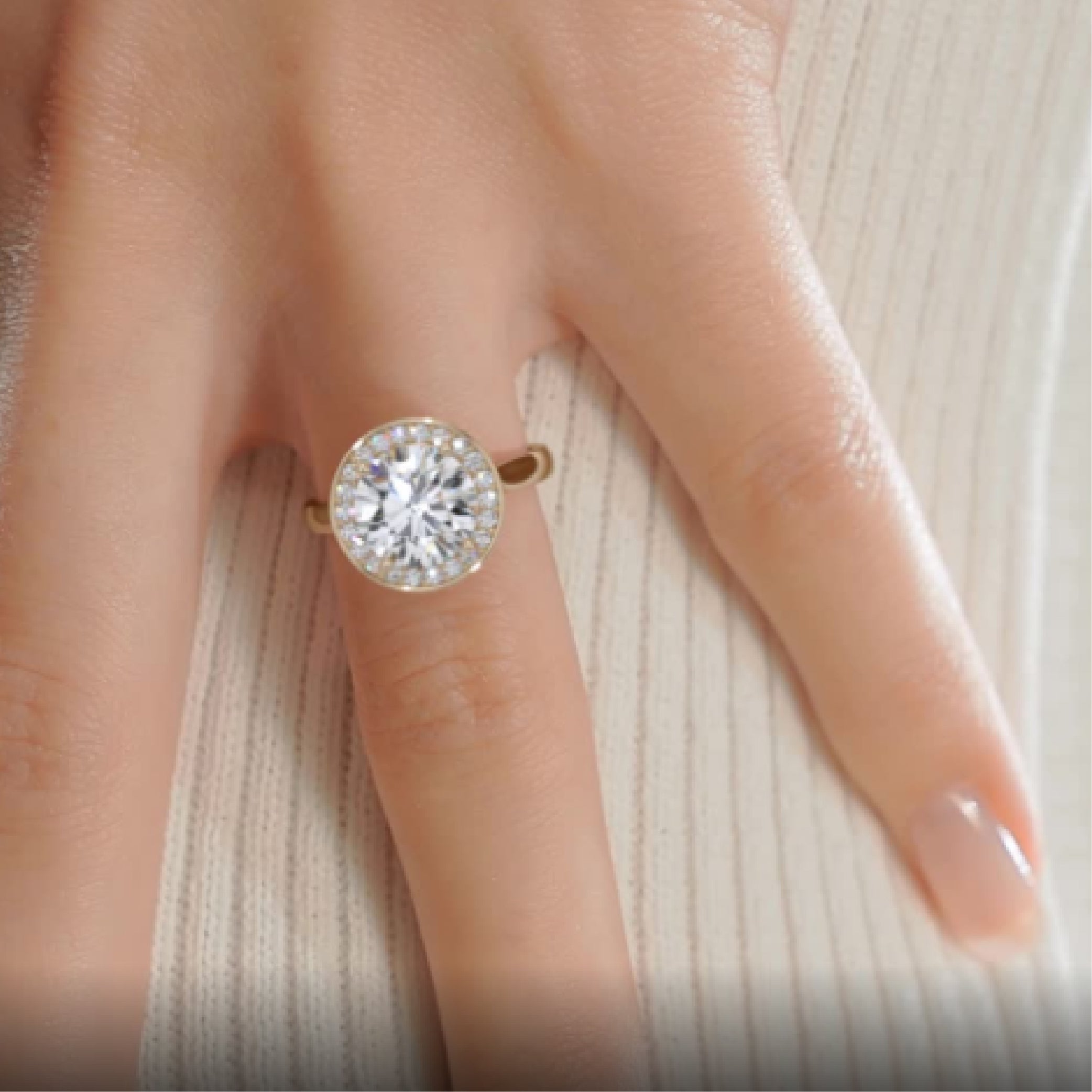 Charlie Diamond Engagement Ring -18K Yellow Gold、mySite、hinf8tx79