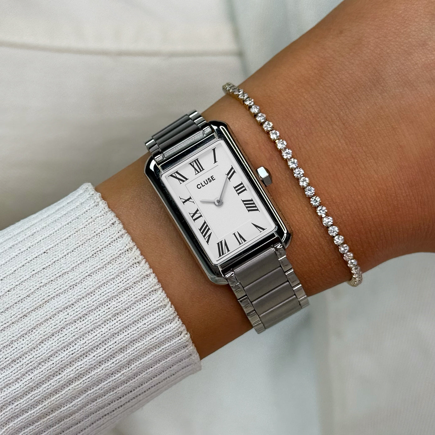 Belisenna Watch Steel, White, Silver Colour、mySite、botmansion