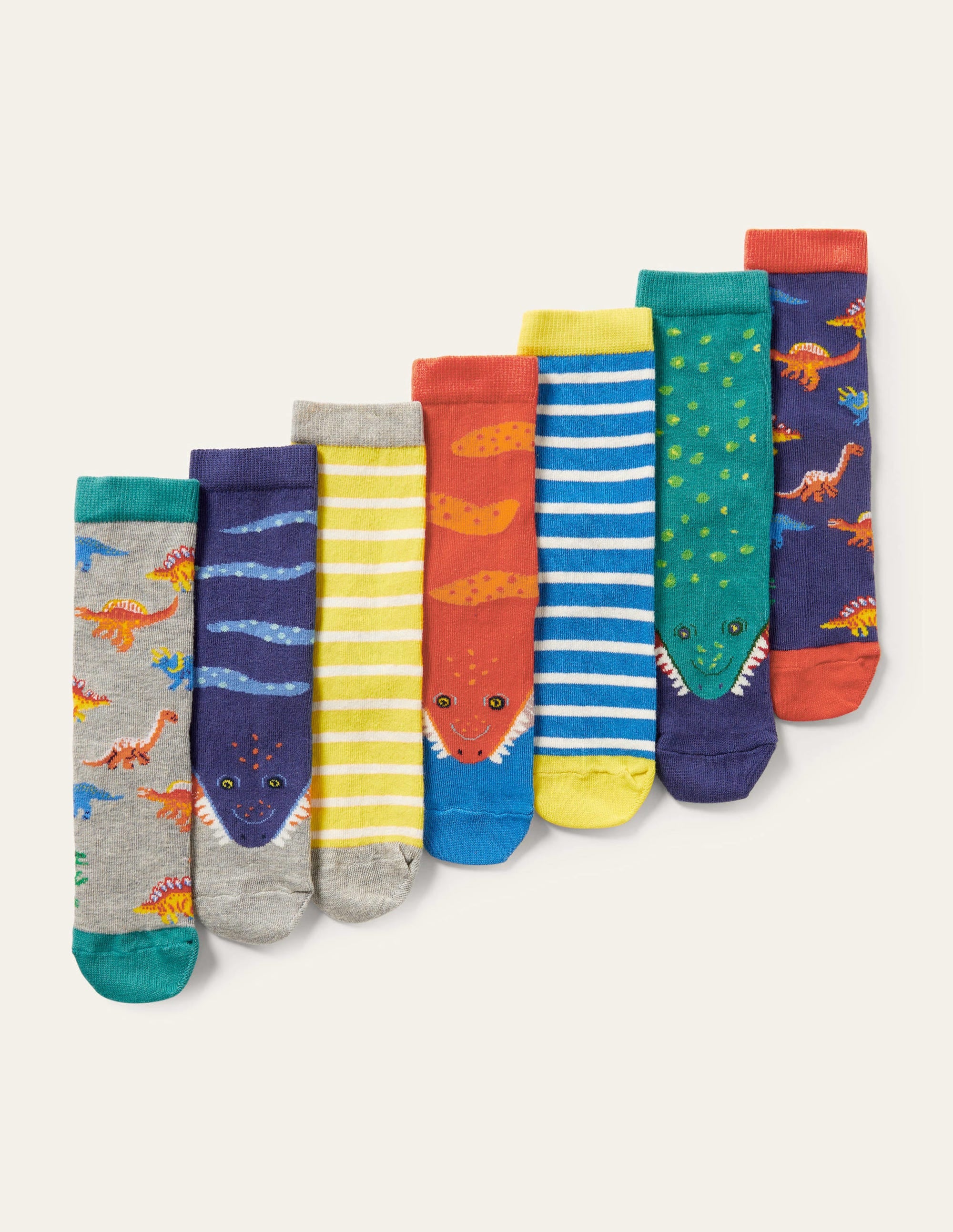  Sock Box 7 Pack-Multi Dinosaurs、mySite、ashleygrahame