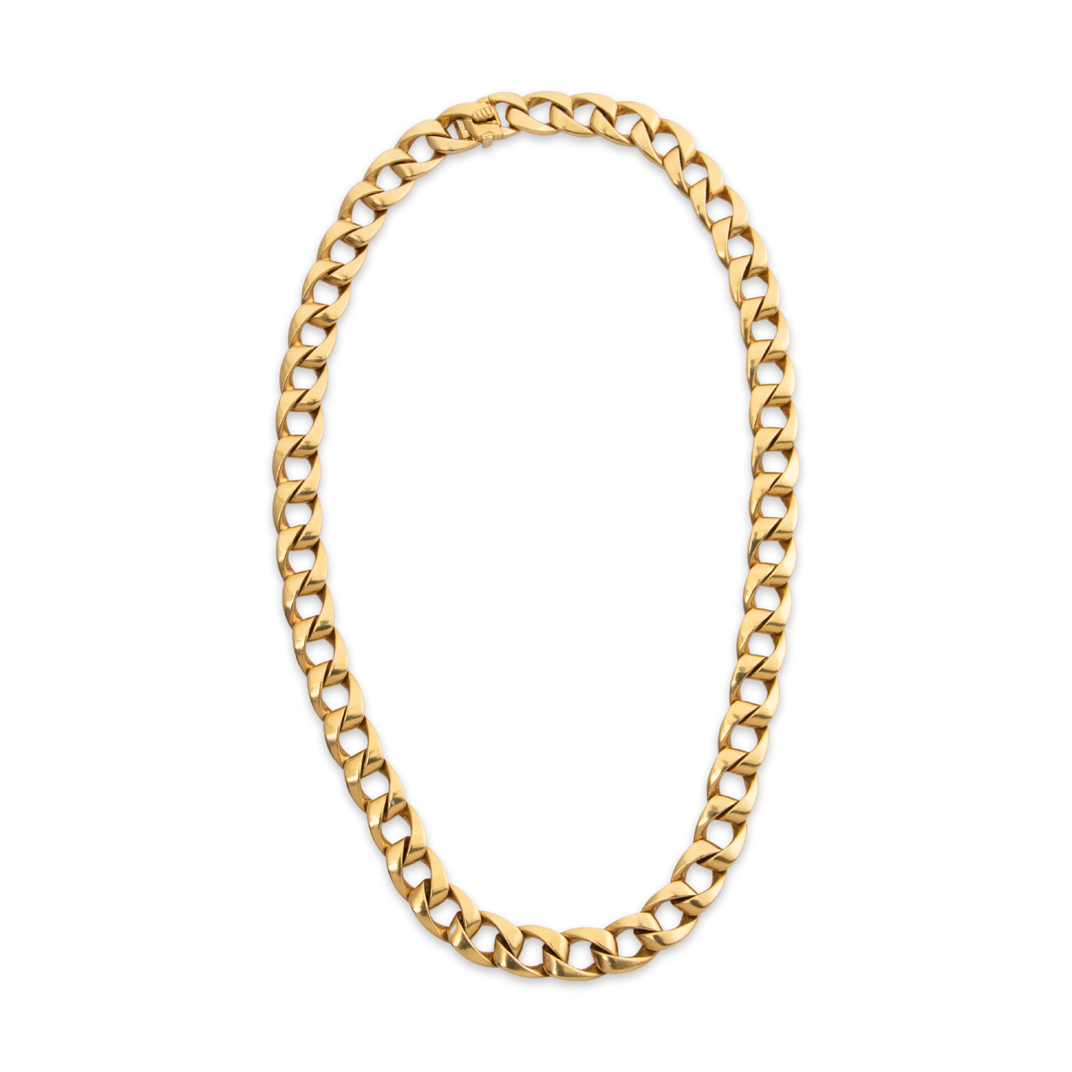 Heavy Cartier French 18k Yellow Gold Curb Link Necklace 16、mySite、hinf8tx79