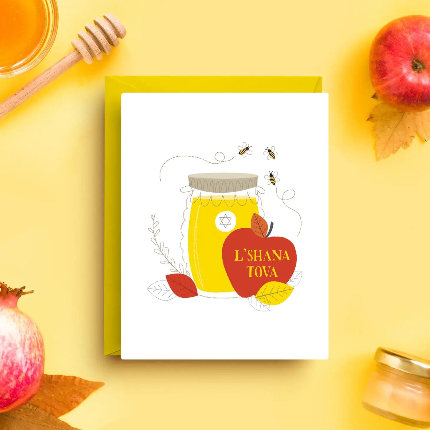 L'Shana Tova Apple and Honey Greeting Cards, Box of 6、mySite、topwebapps