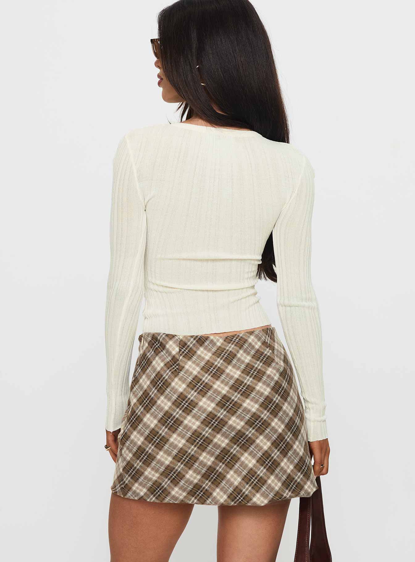 Point Of View Mini Skirt Brown Check、mySite、solidvoid