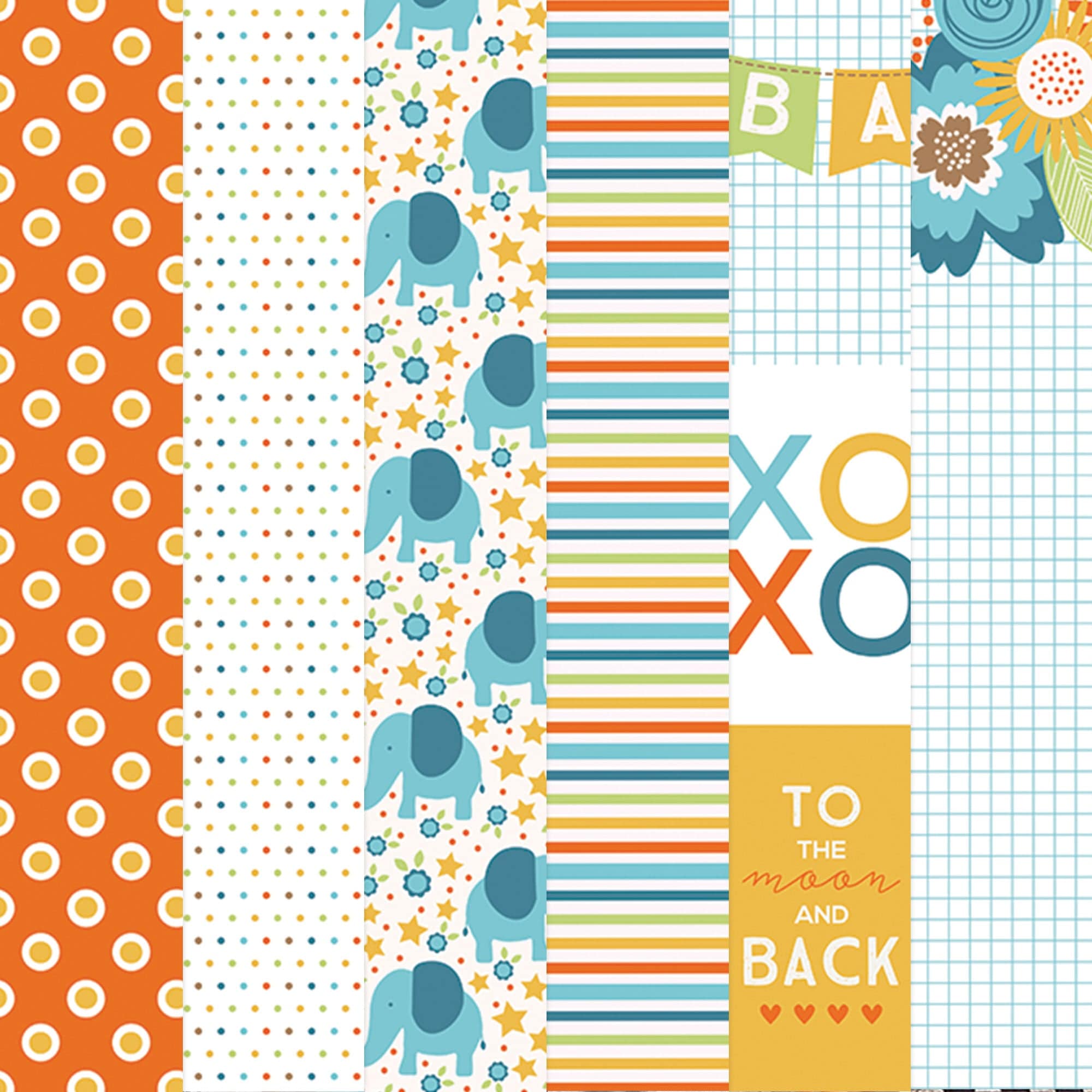  BABY BOY PATTERN 12 X12 SCRAPBOOK PAPER SET、mySite、ghnorth