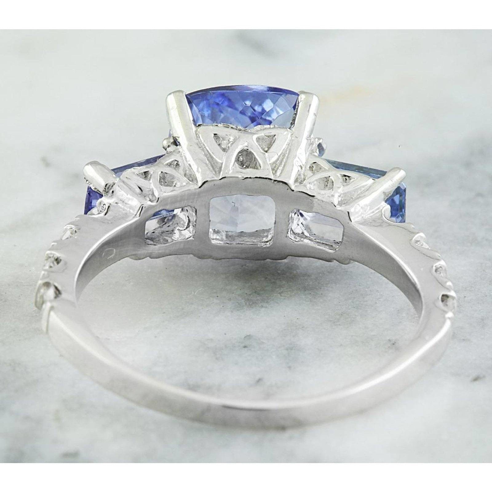 Exquisite 2.87ct Tanzanite and Diamond Ring in 14K White Gold, Size 7, So Elegant!、mySite、g9winljtr