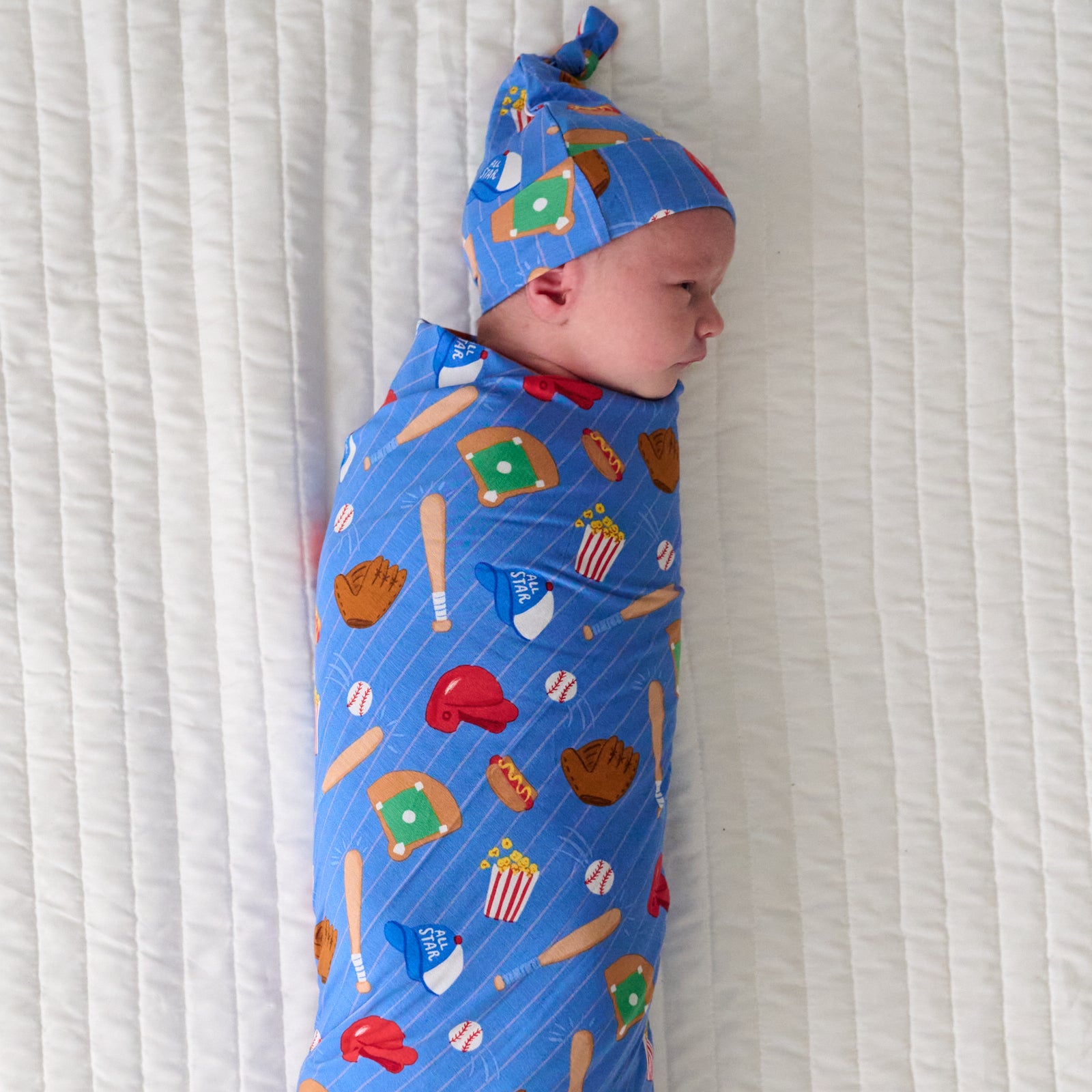 Blue All Stars Swaddle & Hat Set、mySite、g9winljtr