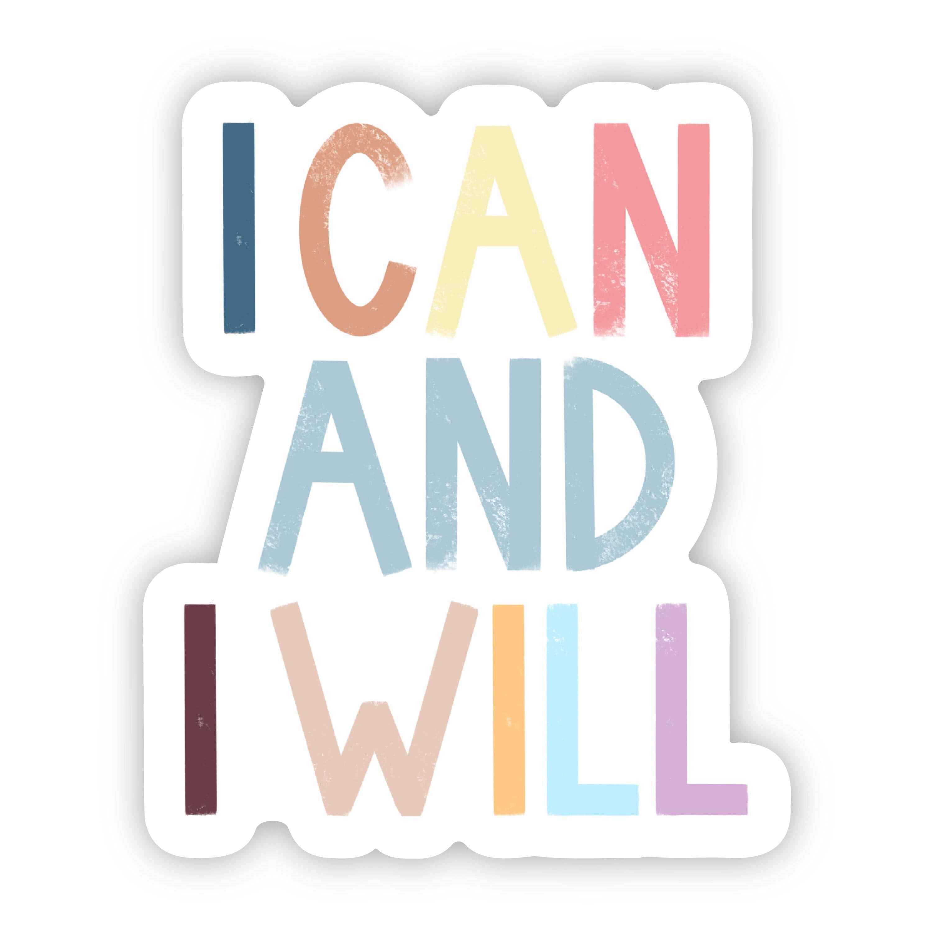  I Can and I Will Positivity Lettering Sticker、mySite、elrpsem3k