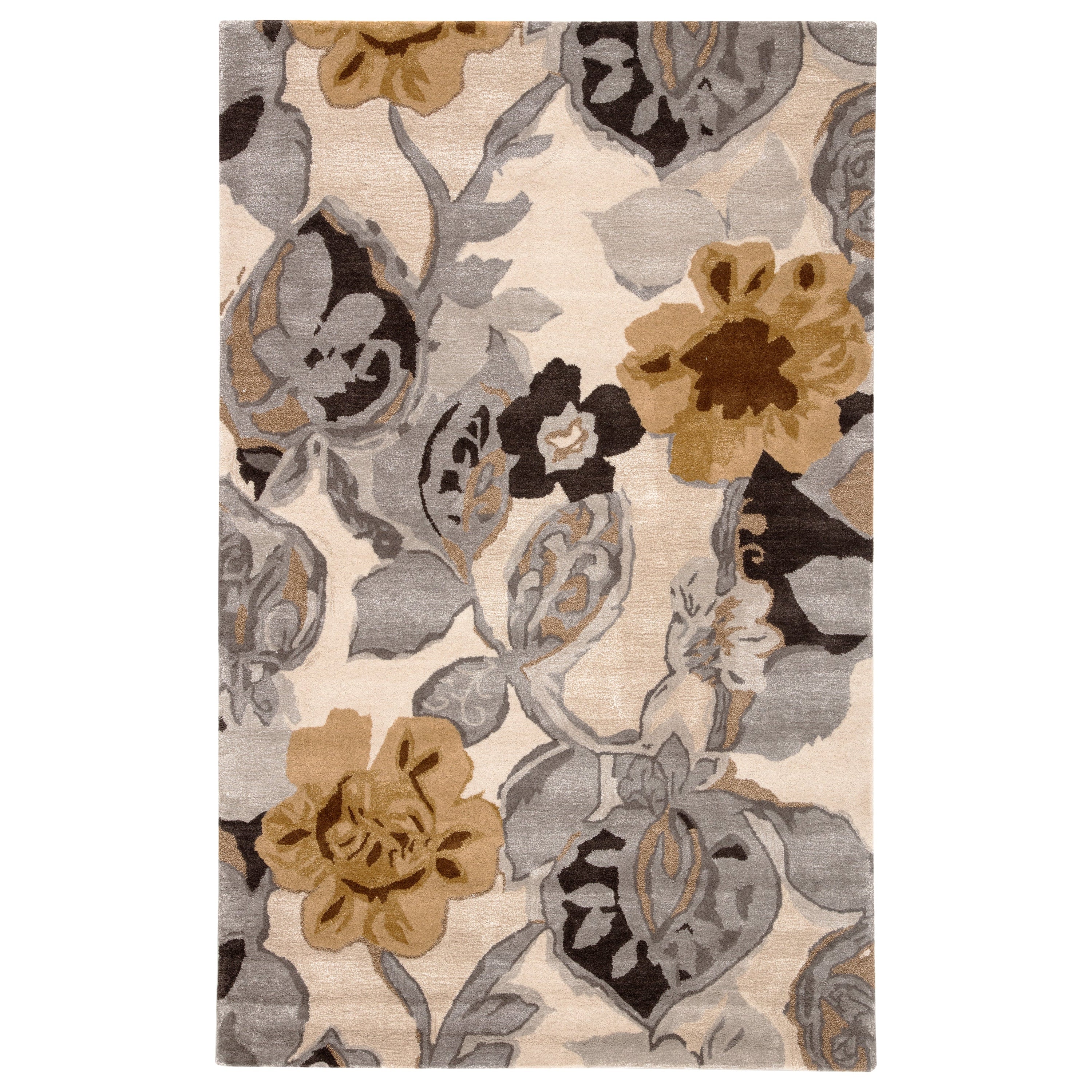 Petal Pusher Handmade Floral Multicolor White Area Rug、mySite、gigharbornorthrealestate