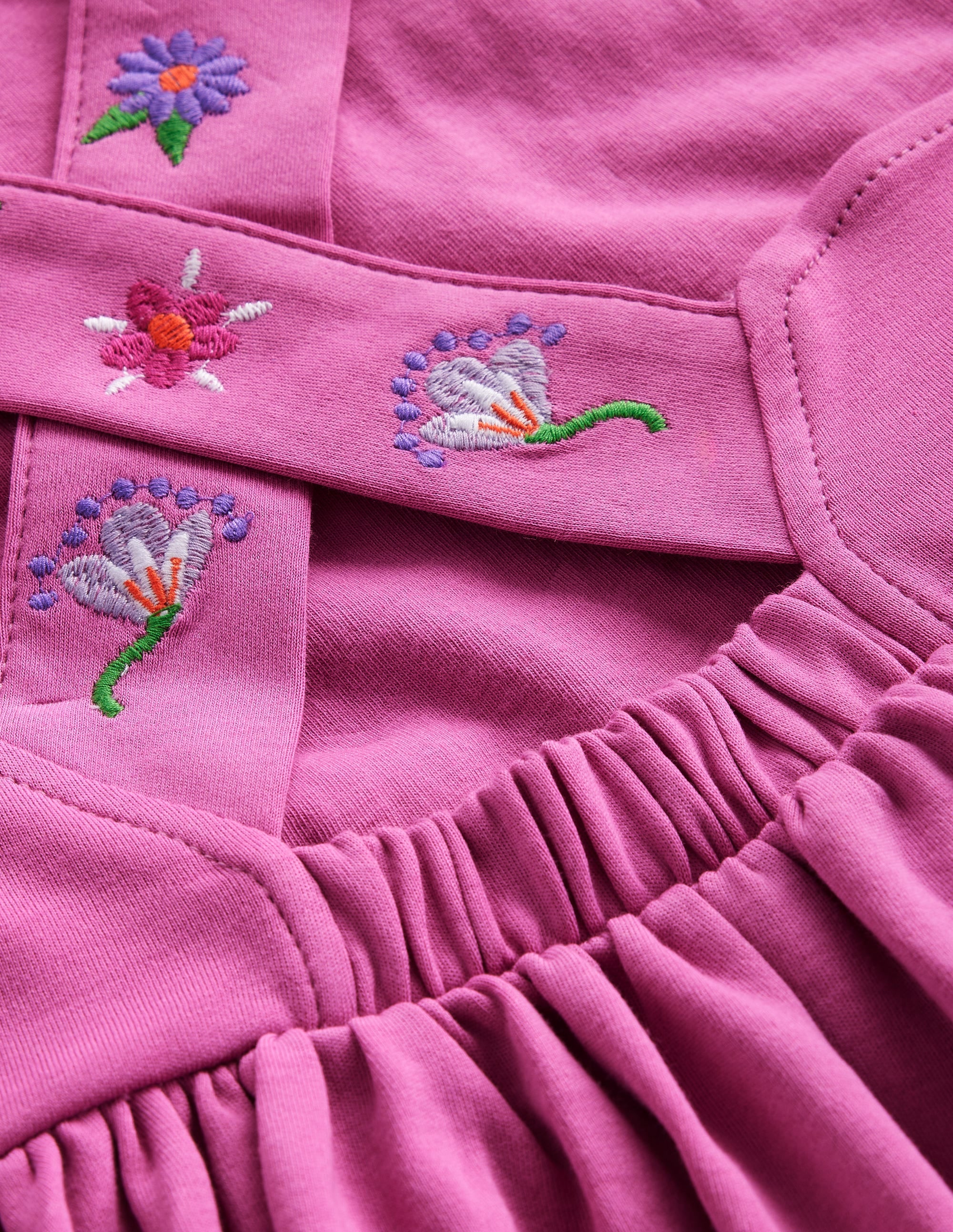  Jersey Cross-back Dress-Salmon Pink Embroidery、mySite、ashleygrahame