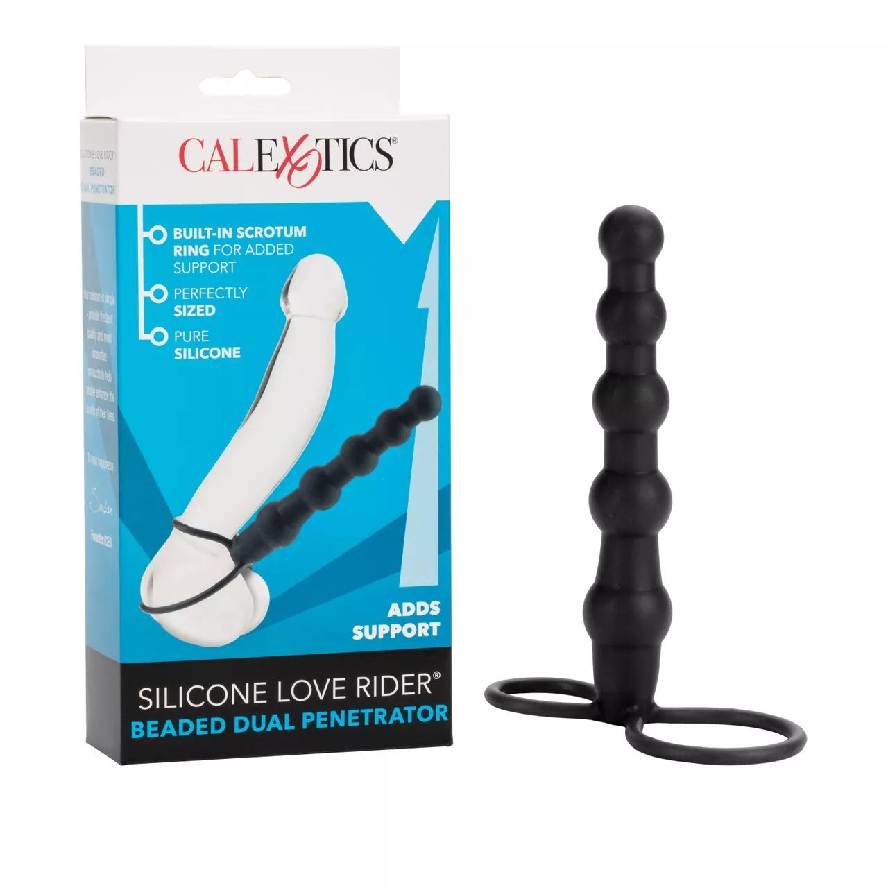 CalExotic | Silicone Love Rider Beaded Dual Penetrator | Cock Ring、mySite、bottomscart