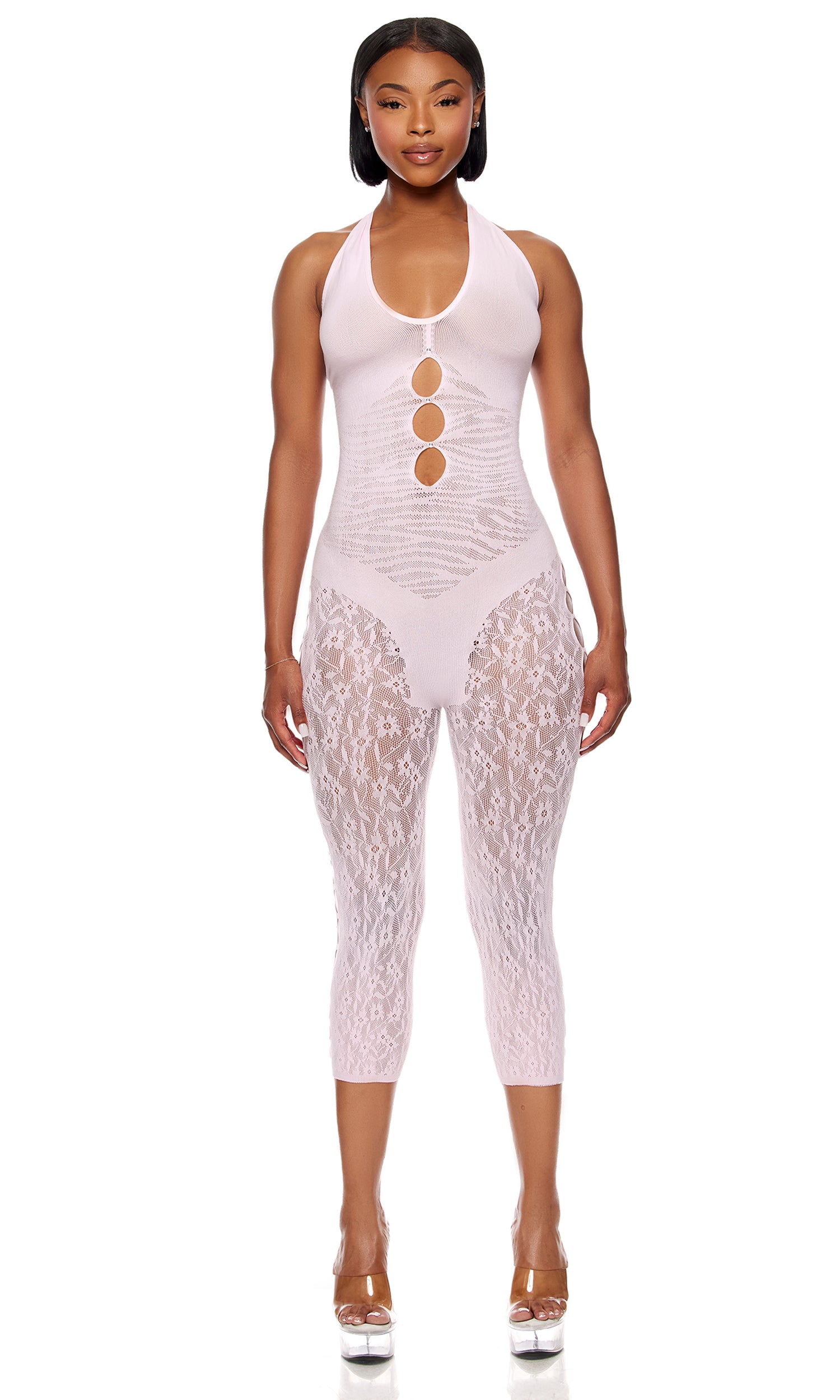 Cross Your Mind Capri Bodystocking - Light Pink、mySite、bengalsvssteelers