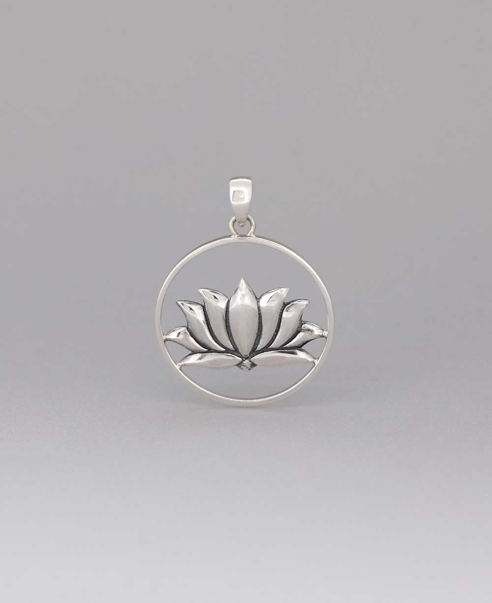 Sterling Silver Wire Frame Lotus Pendant、mySite、topwebapps