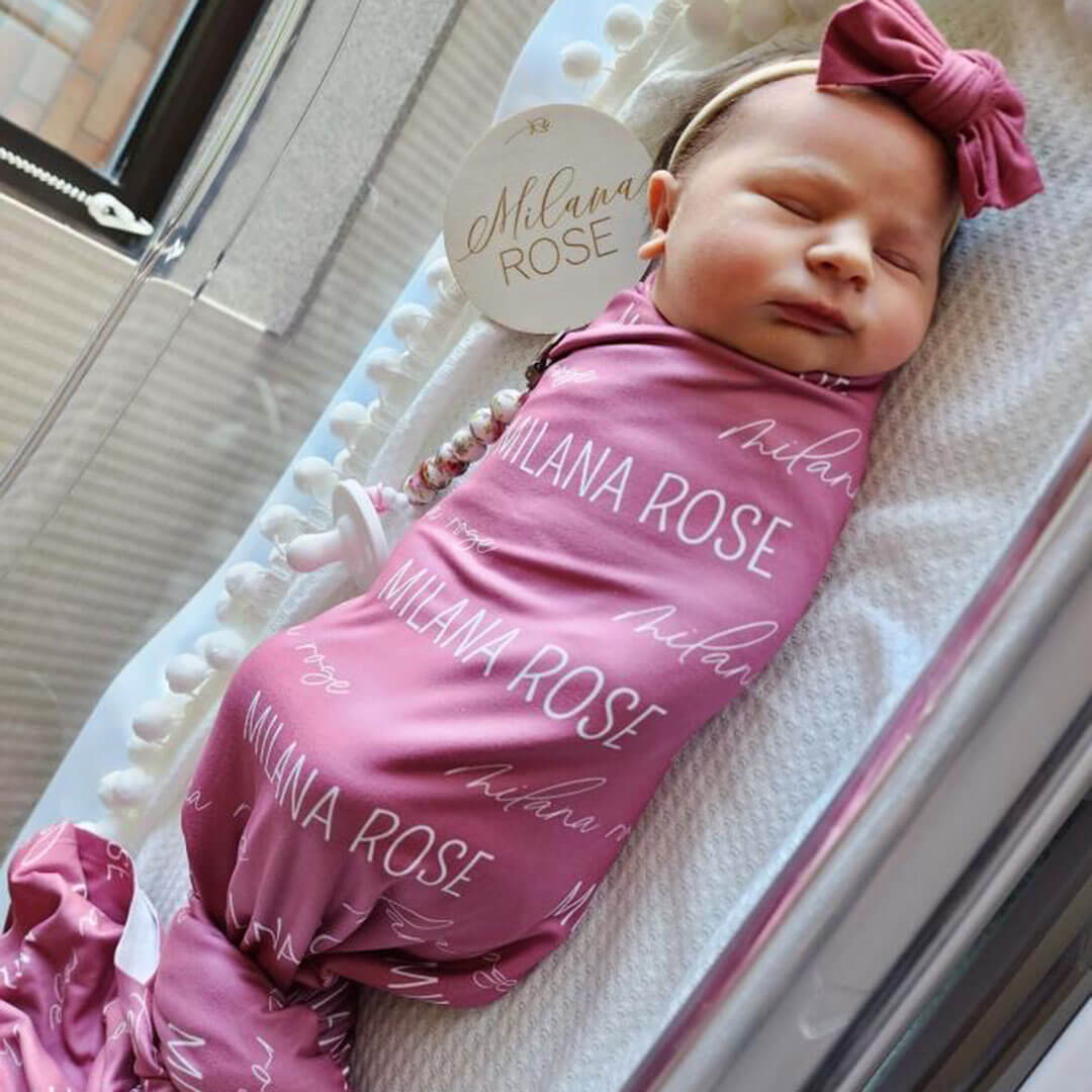  Personalized Dusty Rose Baby Name Swaddle Blanket、mySite、layawaytickets