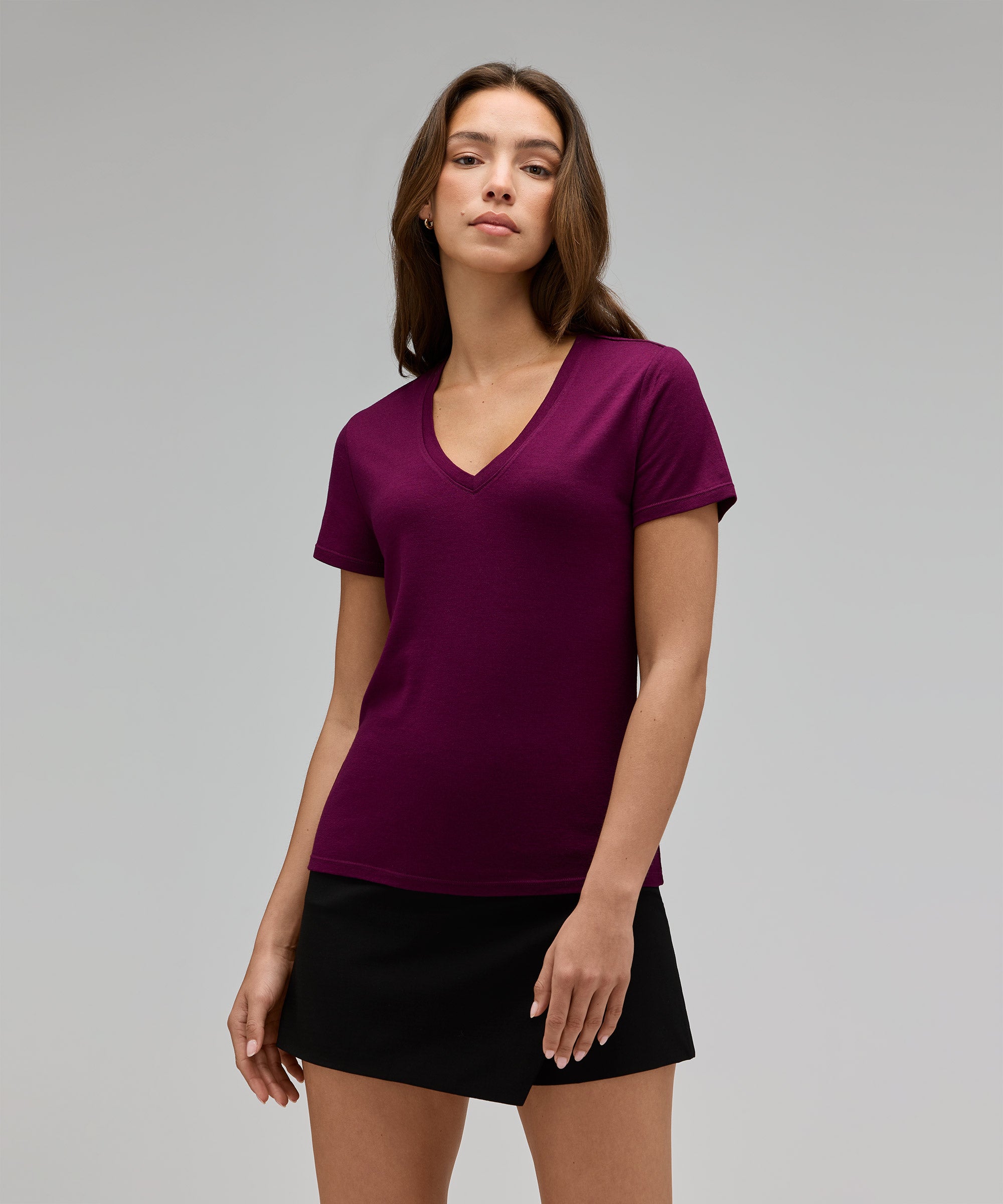 Women's Merino V-Neck T-Shirt、mySite、noshort