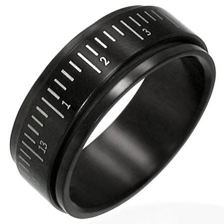 Stainless Steel Black Ruler Spinner Ring / STC013、mySite、dreamappss