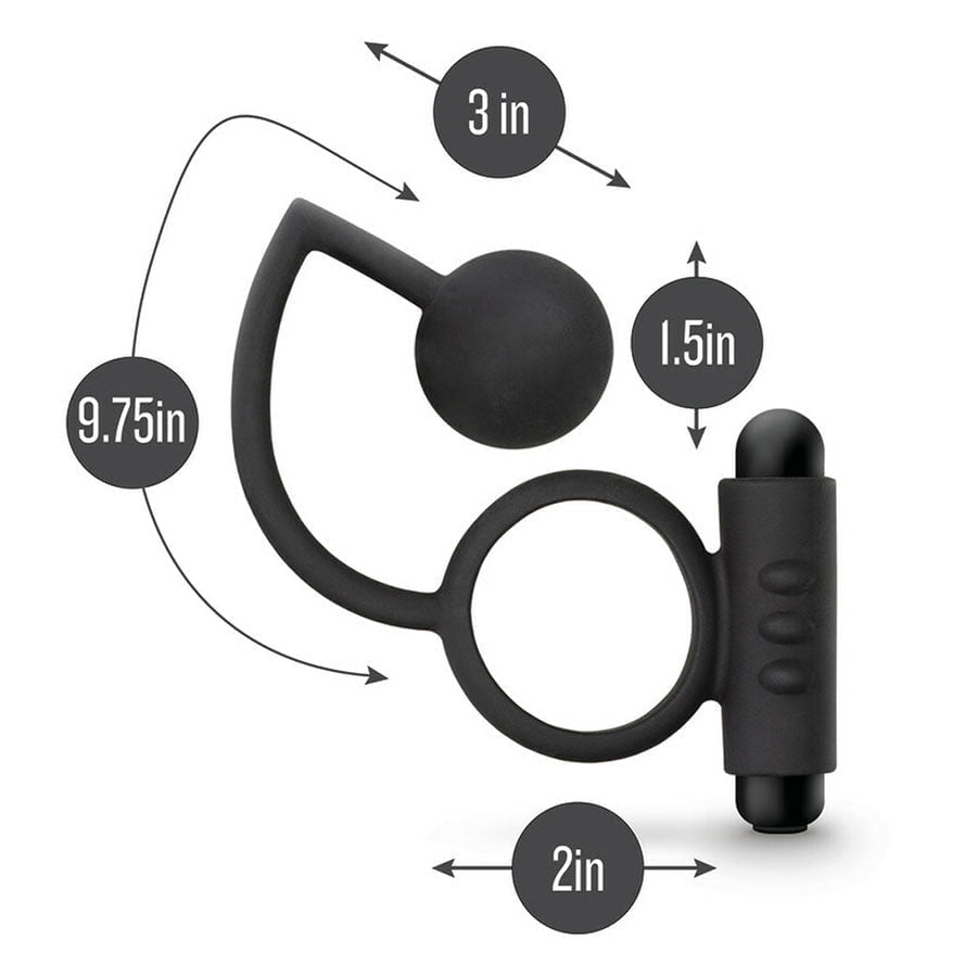 Anal Adventures Platinum Silicone Anal Ball with Vibrating Cock Ring by Blush Novelties、mySite、bottomscart