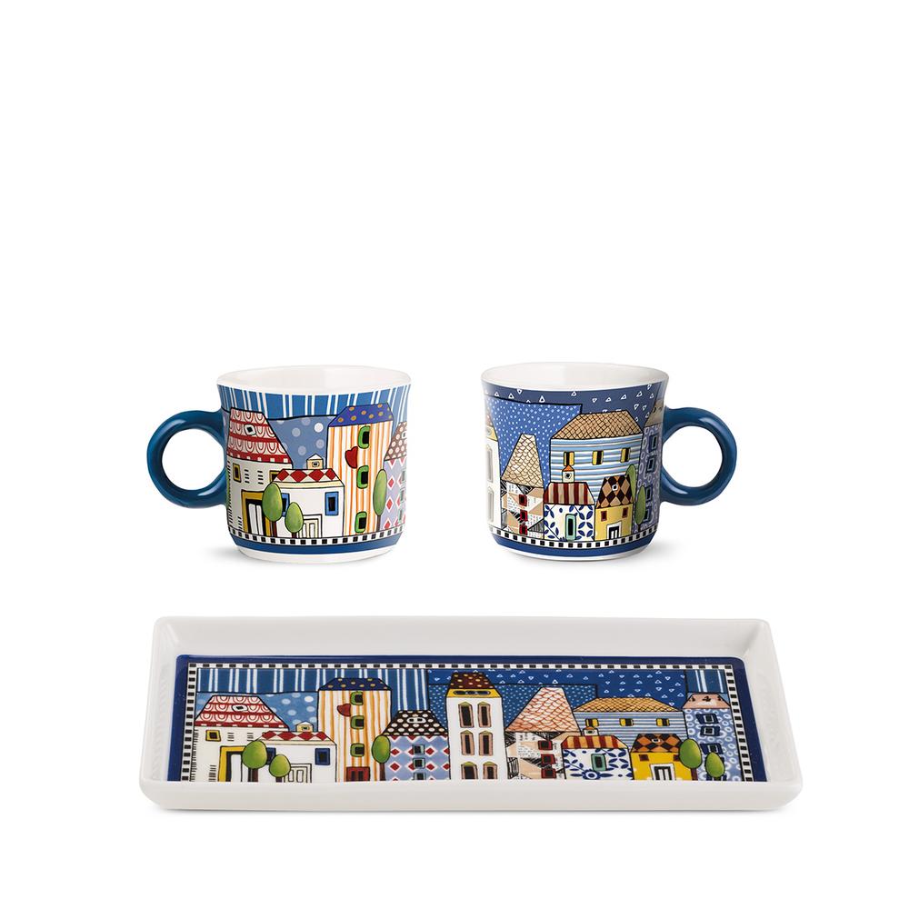 EGAN - Set 2 Minimug+Vassoio Paese Mio Blu、mySite、fannypackpong