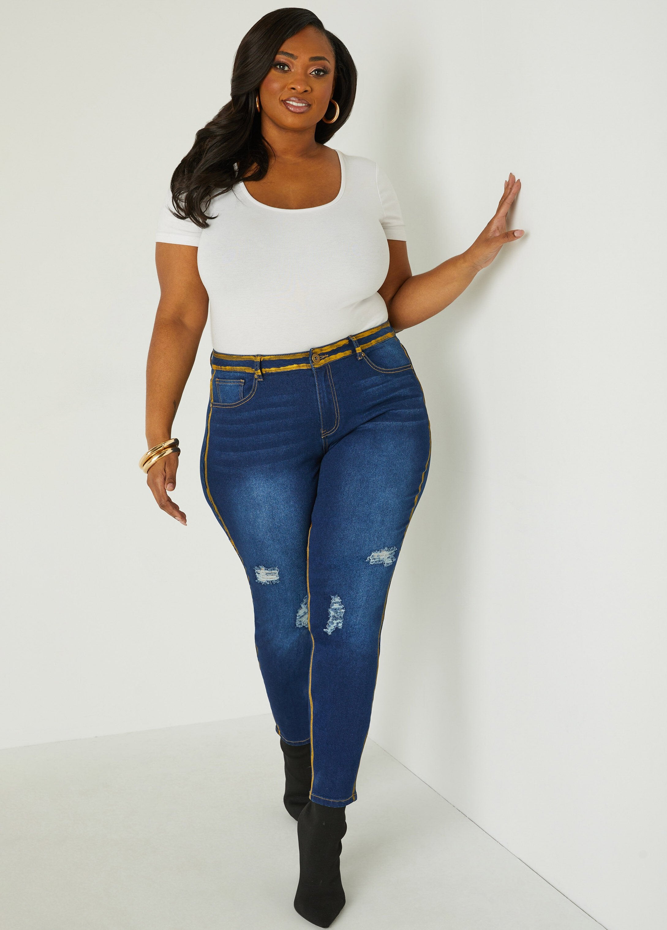 Painted Distressed Skinny Jeans、mySite、bengalsvssteelers