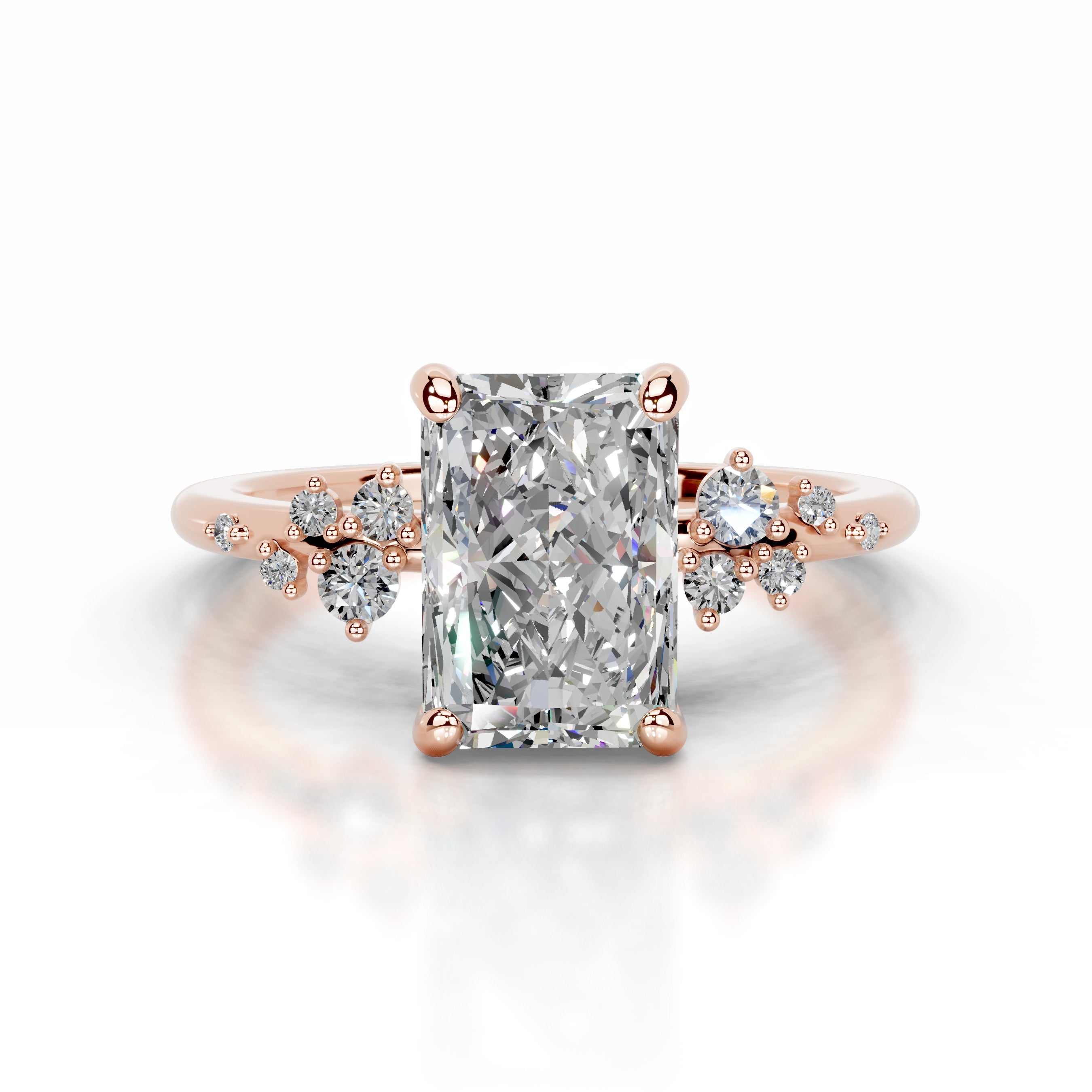 Maisie Moissanite & Diamonds Ring - 14K Rose Gold、mySite、hinf8tx79