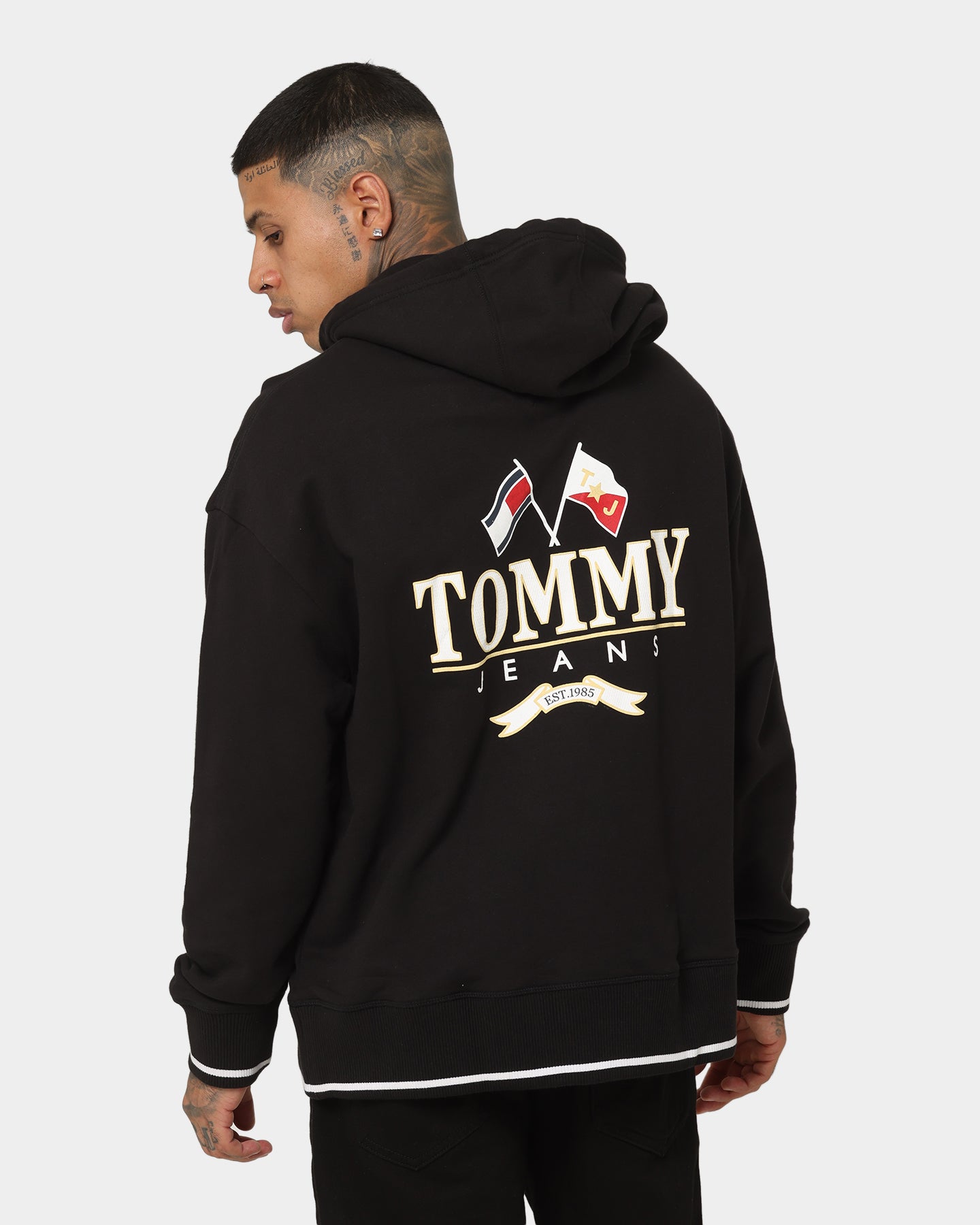 Tommy Jeans TJM Skater Prep Back Hoodie Black、mySite、zt4zffjzw