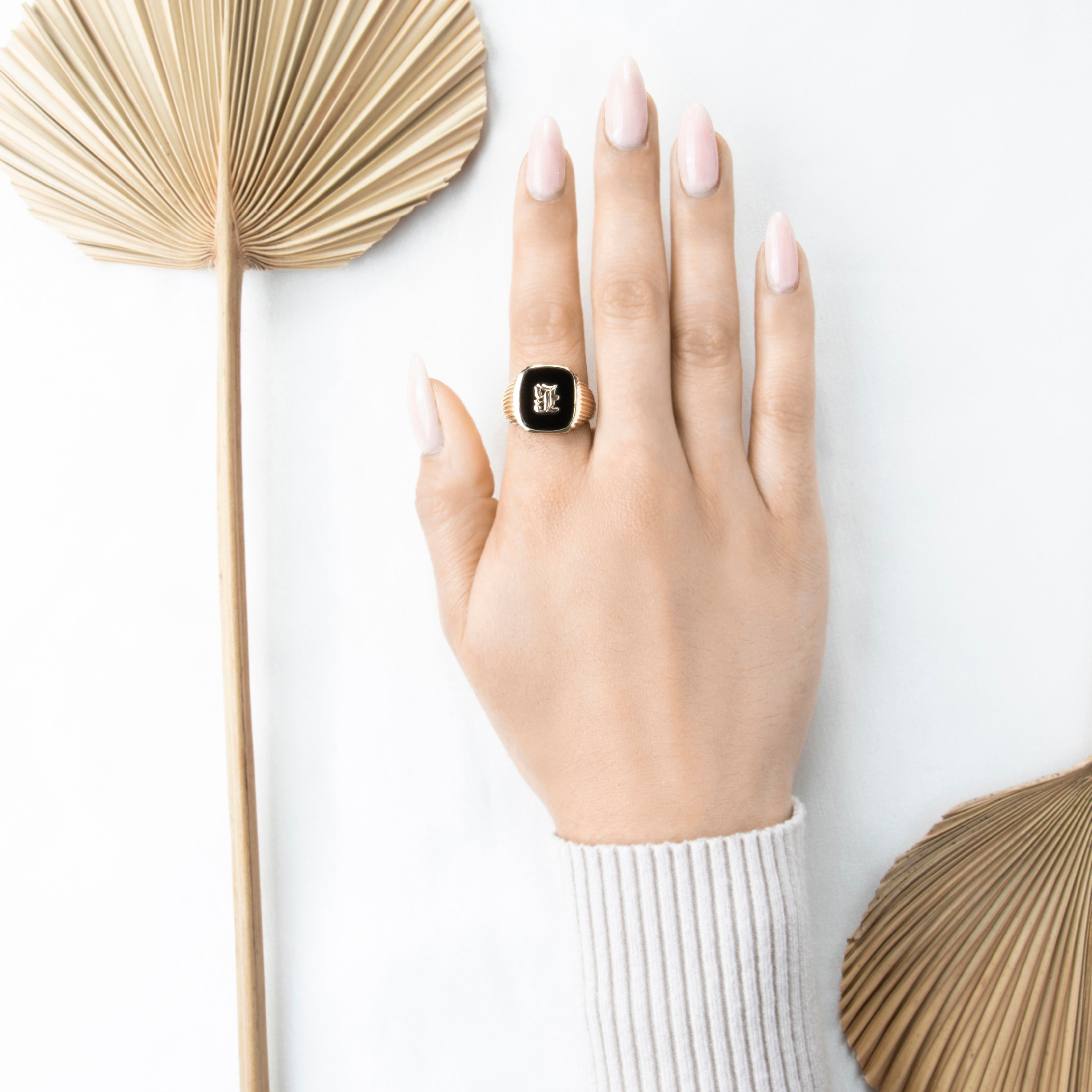 Vintage 10k Yellow Gold Onyx Mid-Century Initial K Signet Ring 10.00、mySite、hinf8tx79