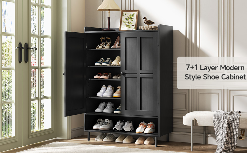 black shoe cabinet