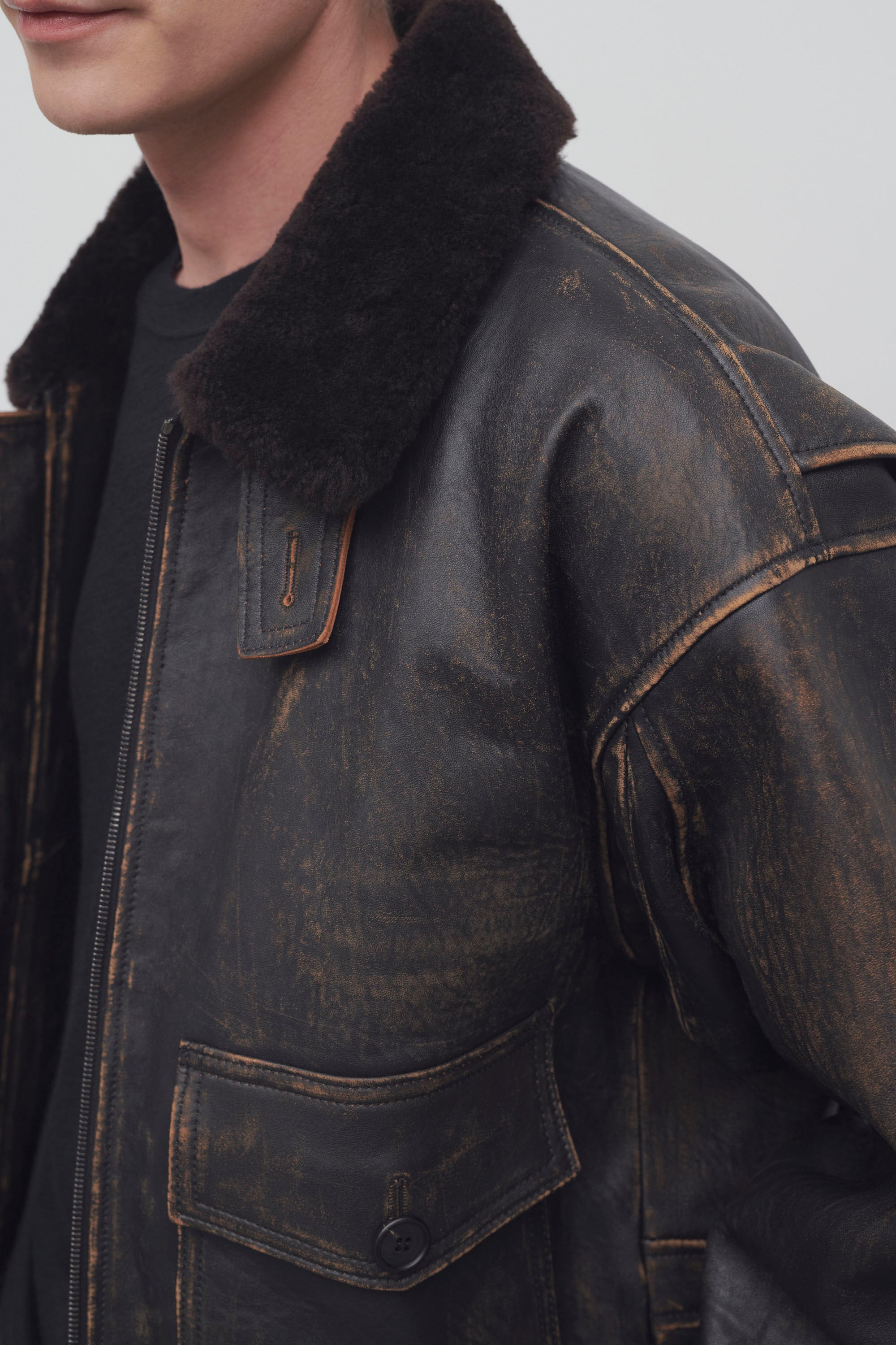 Herzog Jacket in Leather and Shearling、mySite、aoinhome